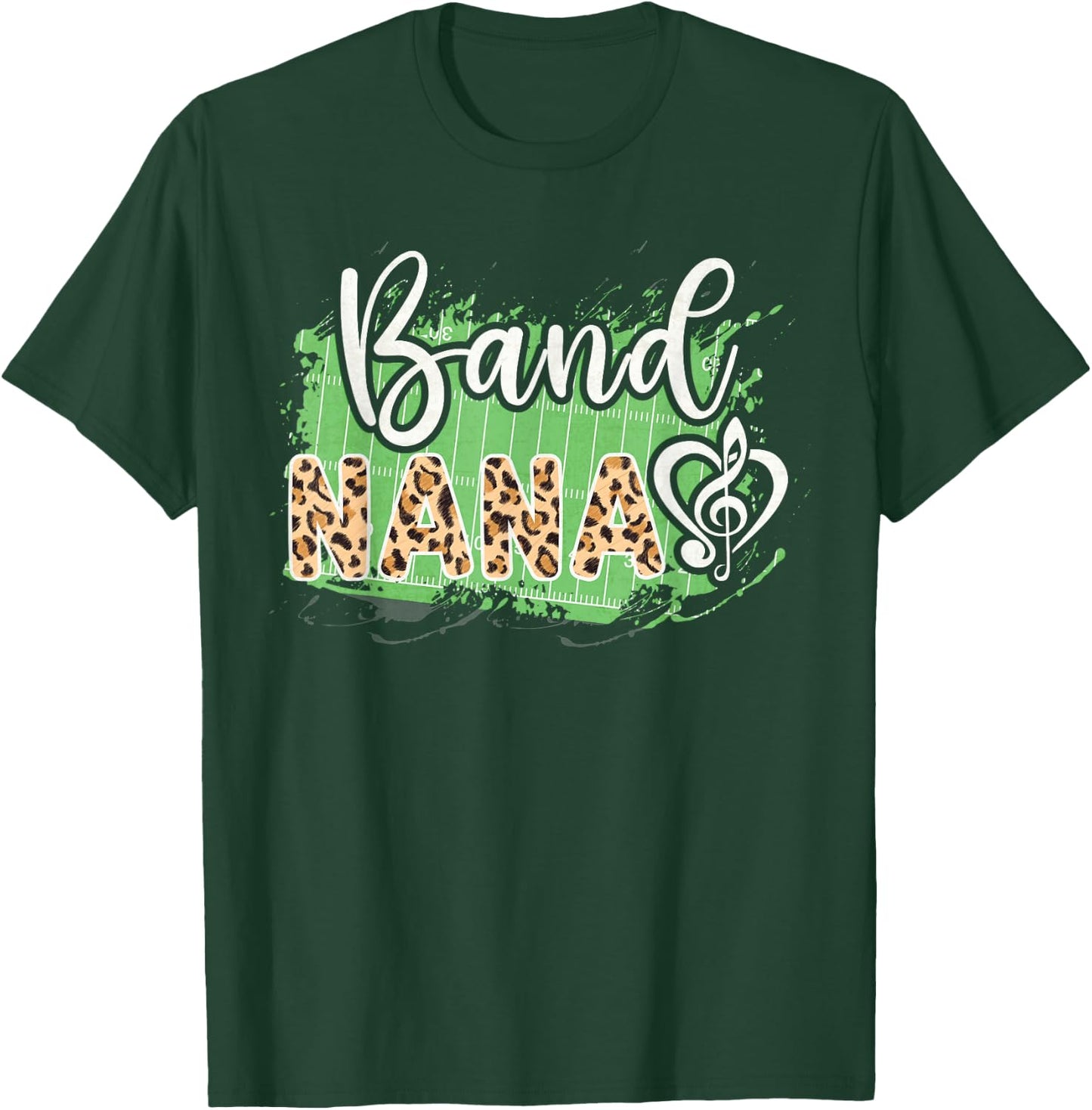 Band Nana Marching Band Nana Grandma Leopard T-Shirt - T-Shirt | Forest