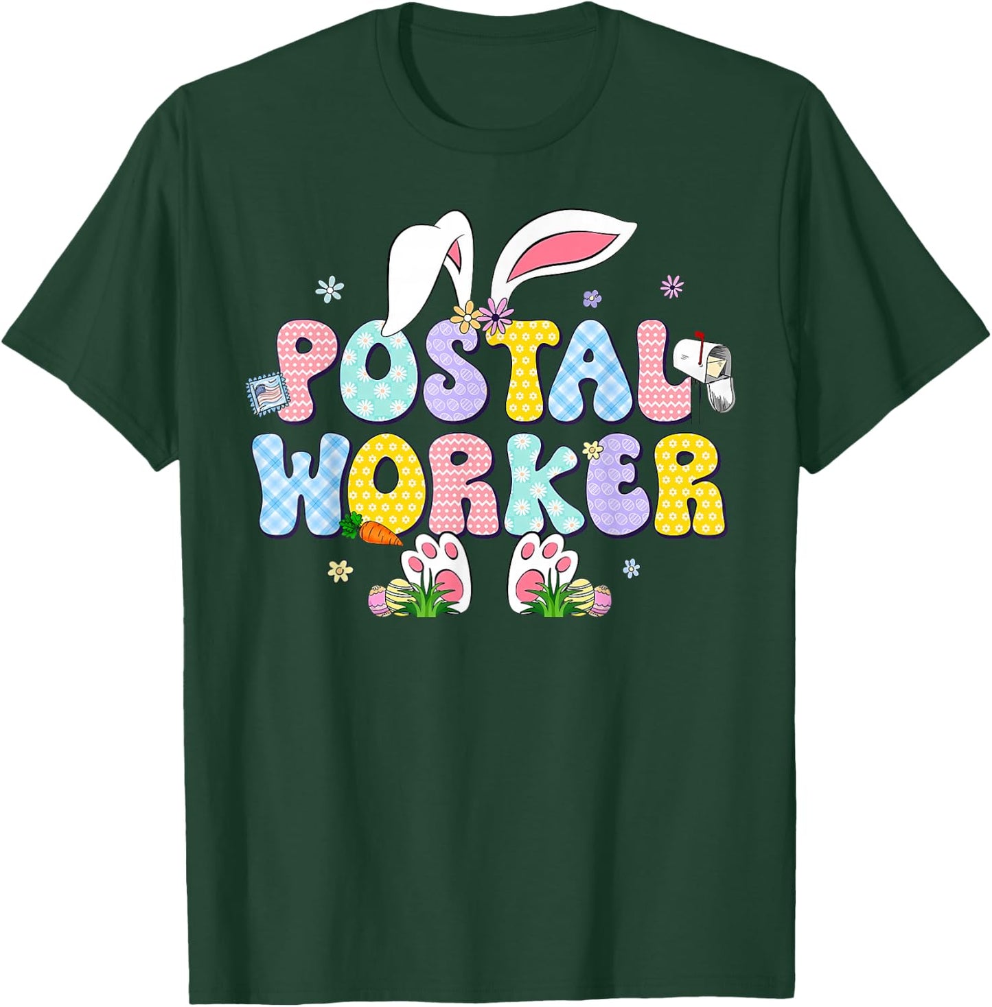Postal Worker Easter Mail Carrier Postal Carrier Mailman T-Shirt - T-Shirt | Forest
