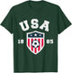 Vintage USA Soccer 1885 American Flag Football T-Shirt - T-Shirt | Forest