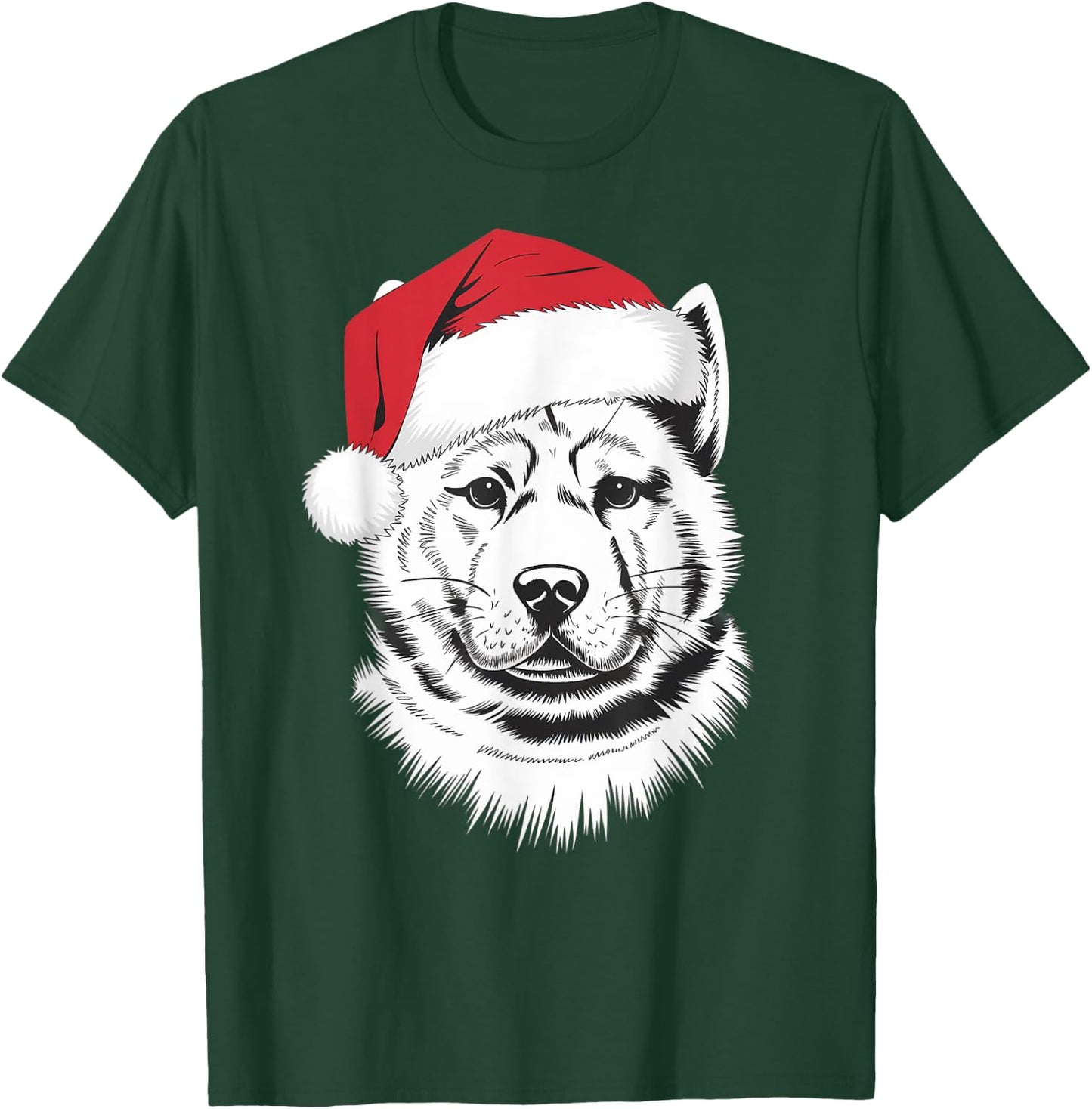Joyful Akita Santa Dog on Akita Christmas T-Shirt - T-Shirt | Forest