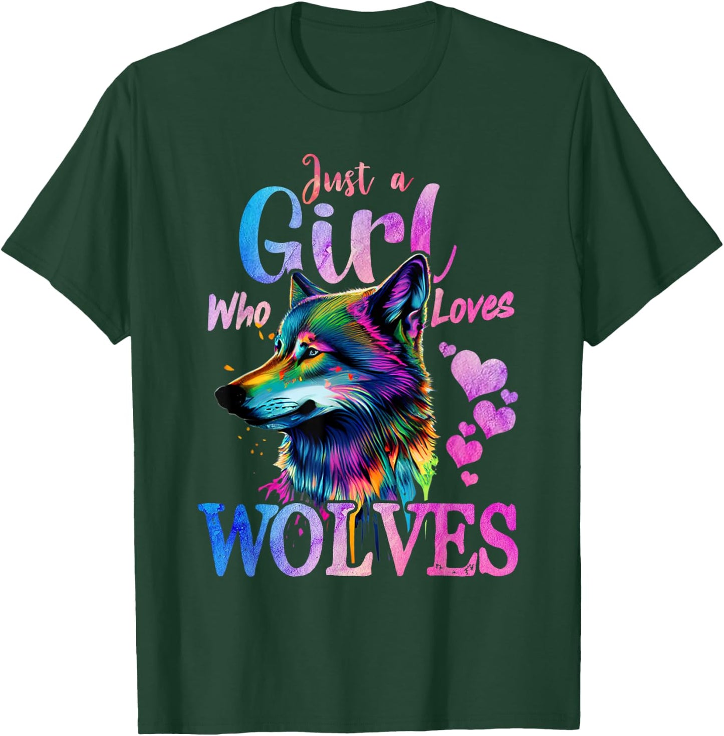 Just a Girl Who Loves Wolves Funny Women Wolf Lover T-Shirt - T-Shirt | Forest
