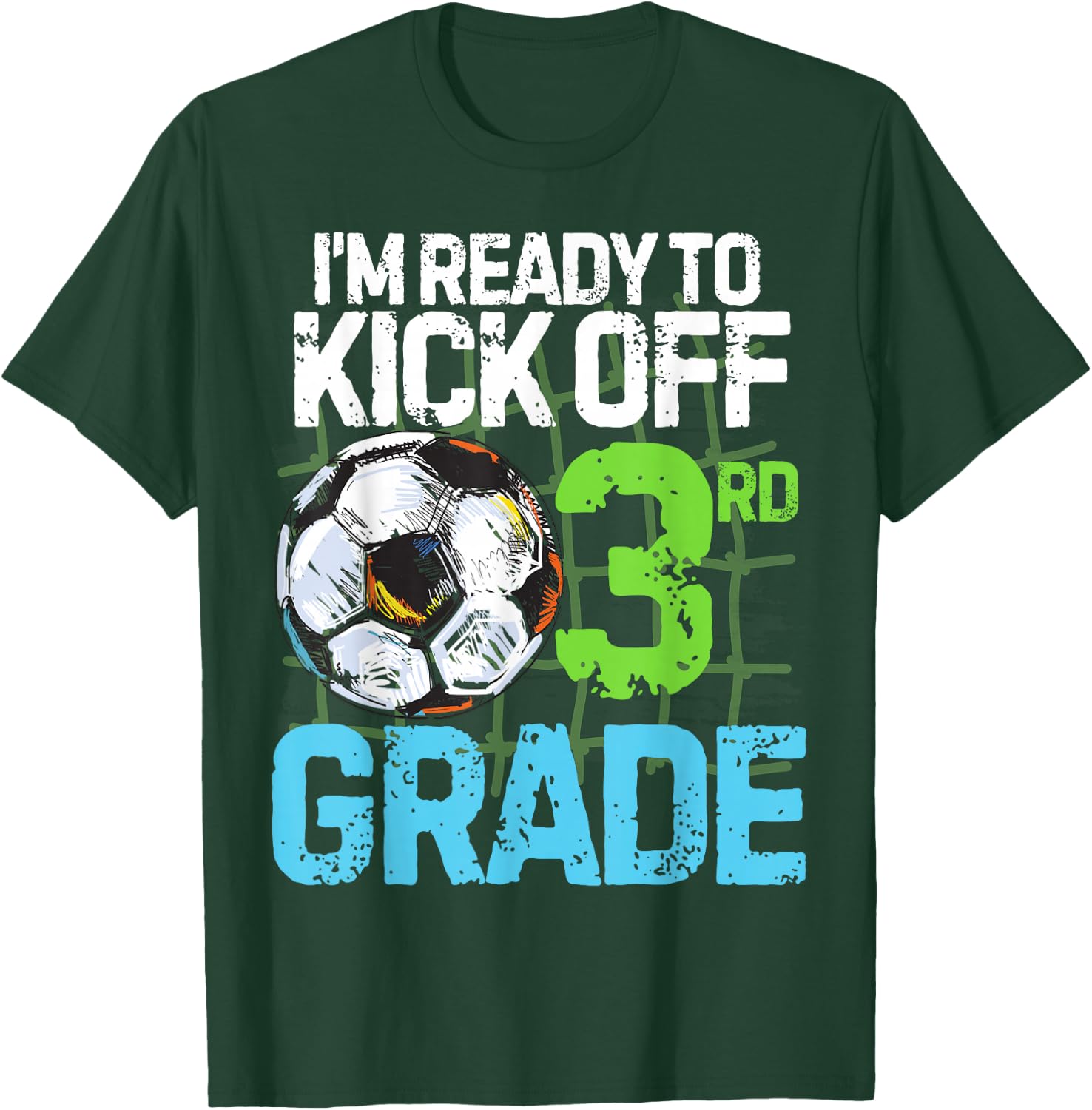Back To School First day Of 3rd grade Soccer Games Boys Kids T-Shirt - T-Shirt | Forest