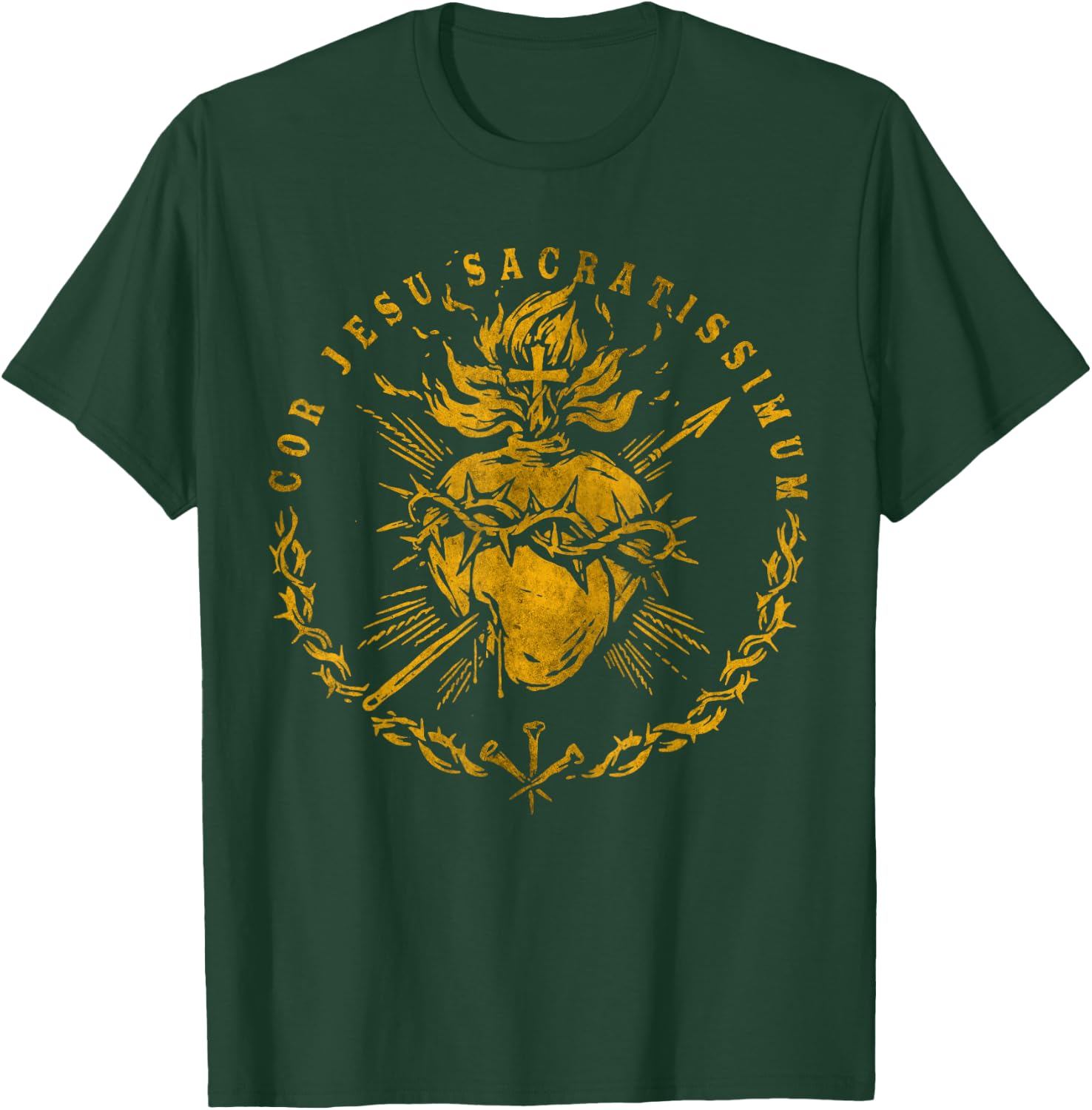 Cor Jesu Sacratissimum, Heiliges Herz Jesus katholischer Glaube T-Shirt - T-Shirt | Forest