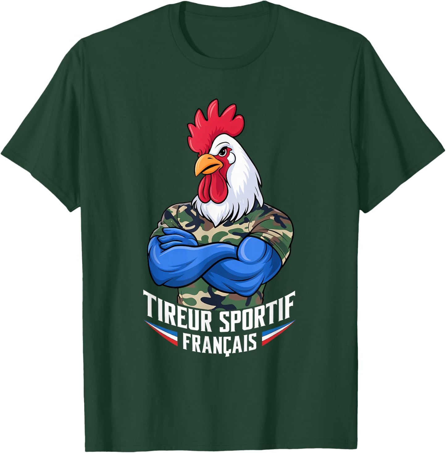 French Sporty Shooter, Shooting Stand Humor Airsoft Pride , Black, S T-Shirt - T-Shirt | Forest