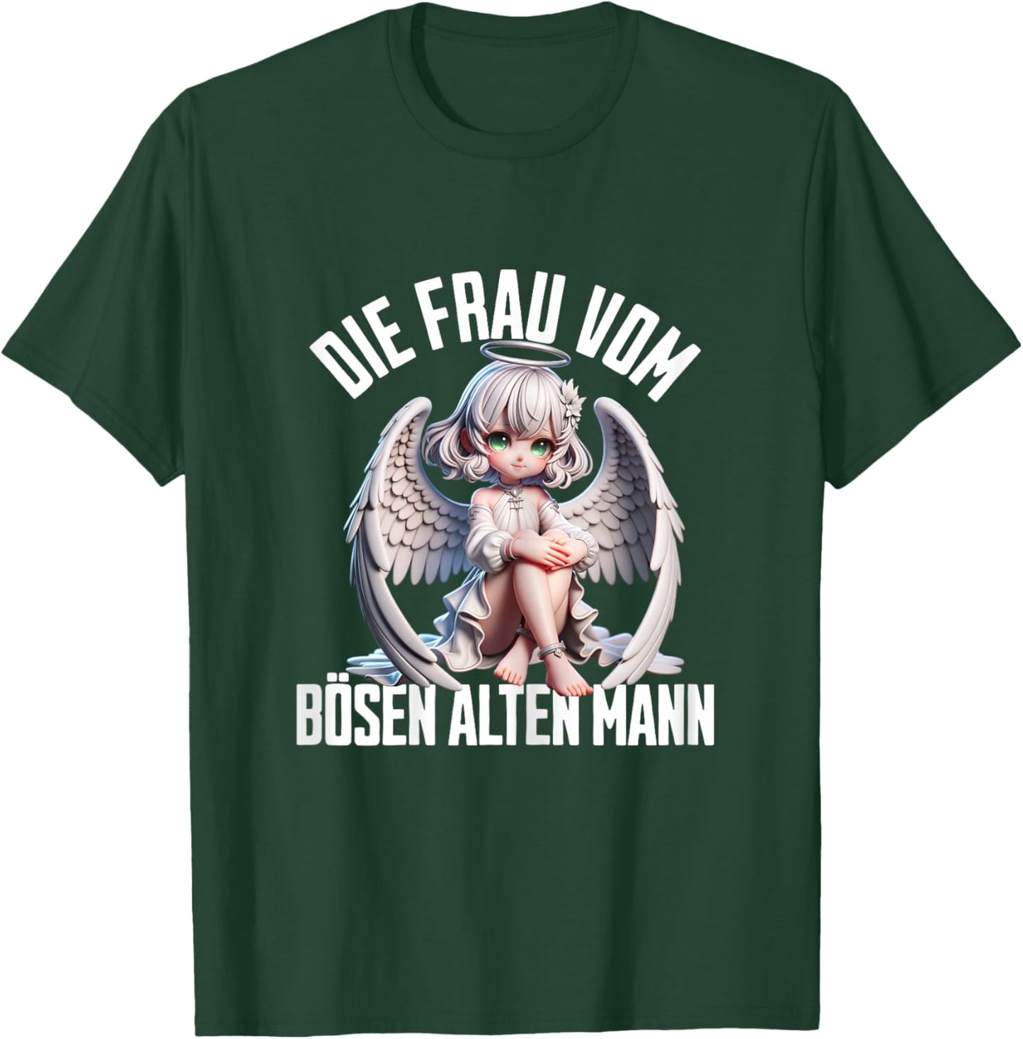 with German Text "Die Frau vom Bösen Alten Mann, black T-Shirt - T-Shirt | Forest