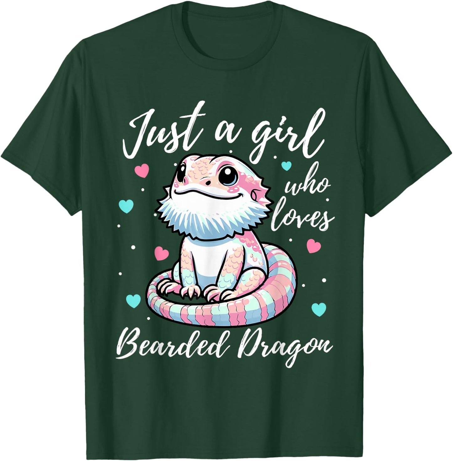 Just A Girl Who Loves Bearded Dragon Cute Pastel Color T-Shirt - T-Shirt | Forest