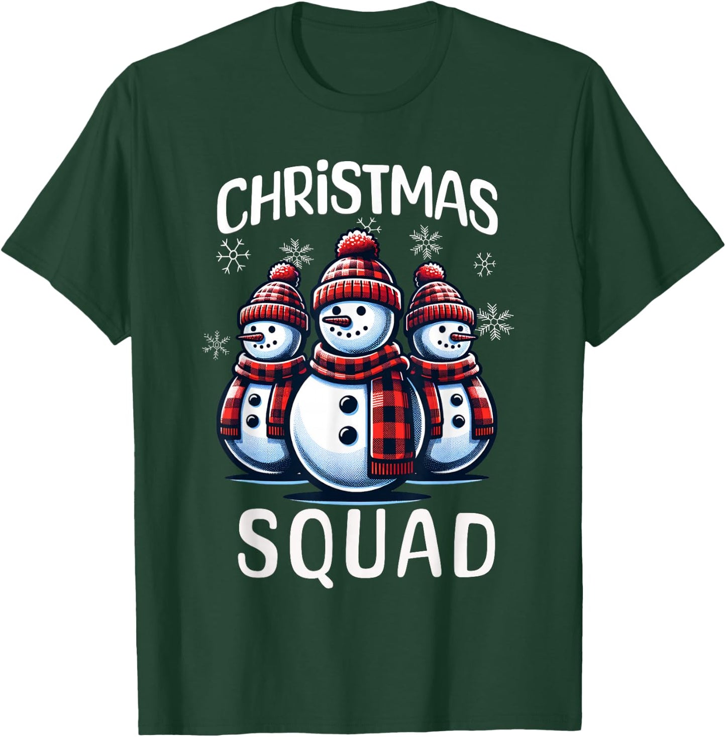 Snowman Family Group Matching Christmas Squad T-Shirt - T-Shirt | Forest