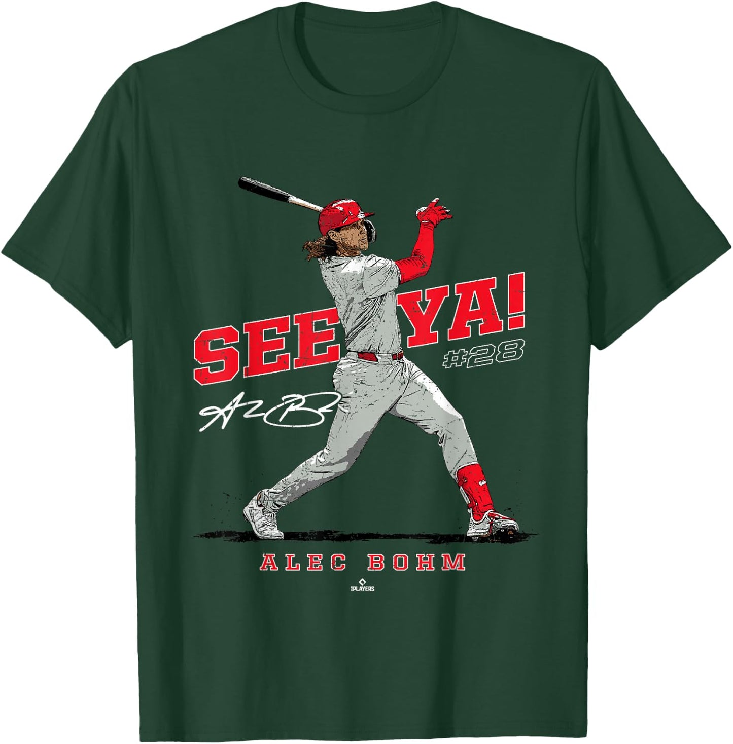 See Ya! Alec Bohm Philadelphia MLBPA T-Shirt - T-Shirt | Forest