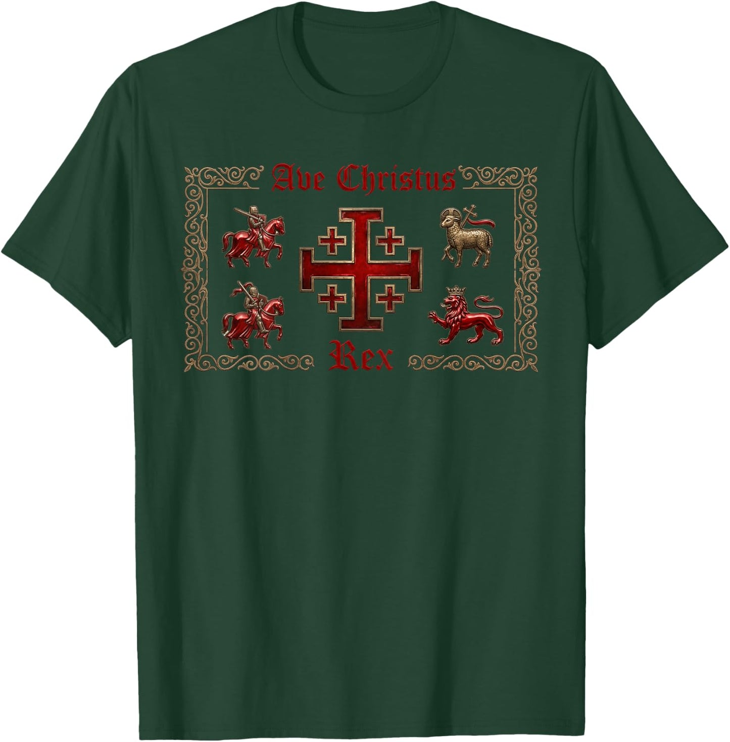 Königreich Jerusalem: AVE Christus REX T-Shirt - T-Shirt | Forest