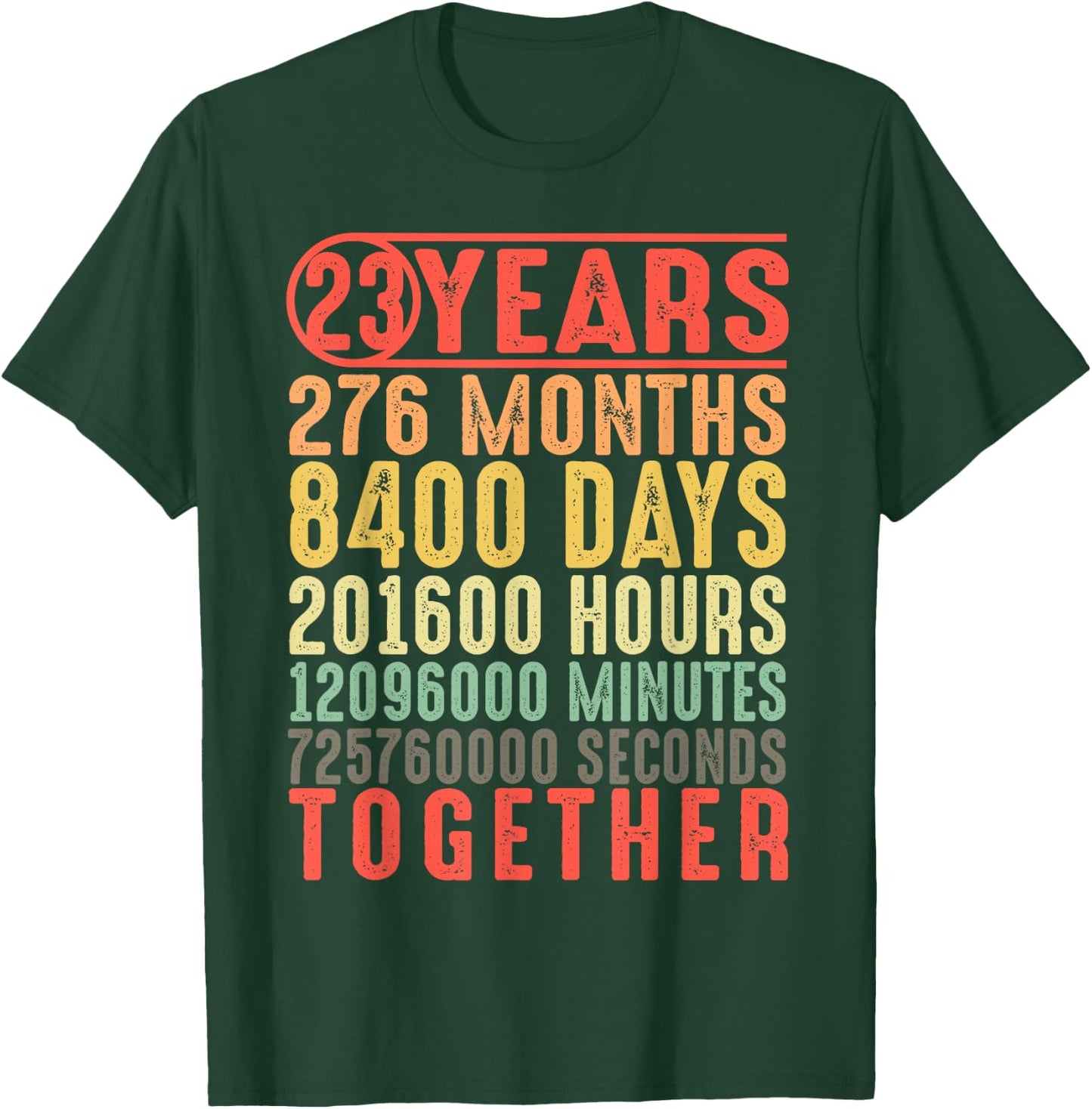 23rd Anniversary 23 Years Couple 23rd Wedding Anniversary T-Shirt - T-Shirt | Forest