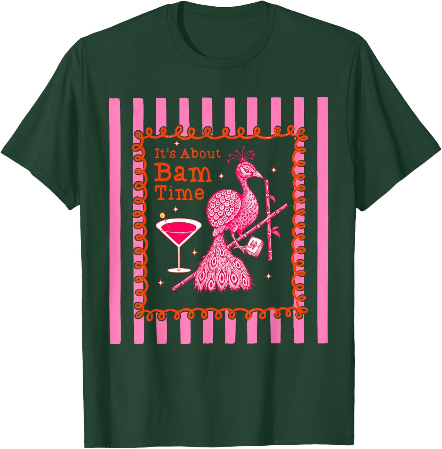 It's About Bam Time Mahjong Player Funny Peacock Men Women T-Shirt - T-Shirt | Forest