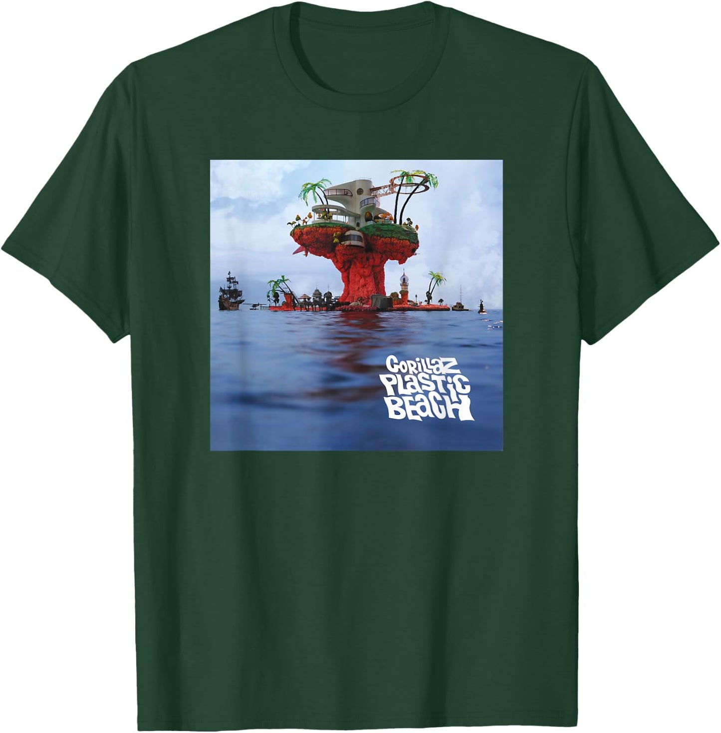 Gorillaz Plastic Beach LP Cover T-Shirt - T-Shirt | Forest