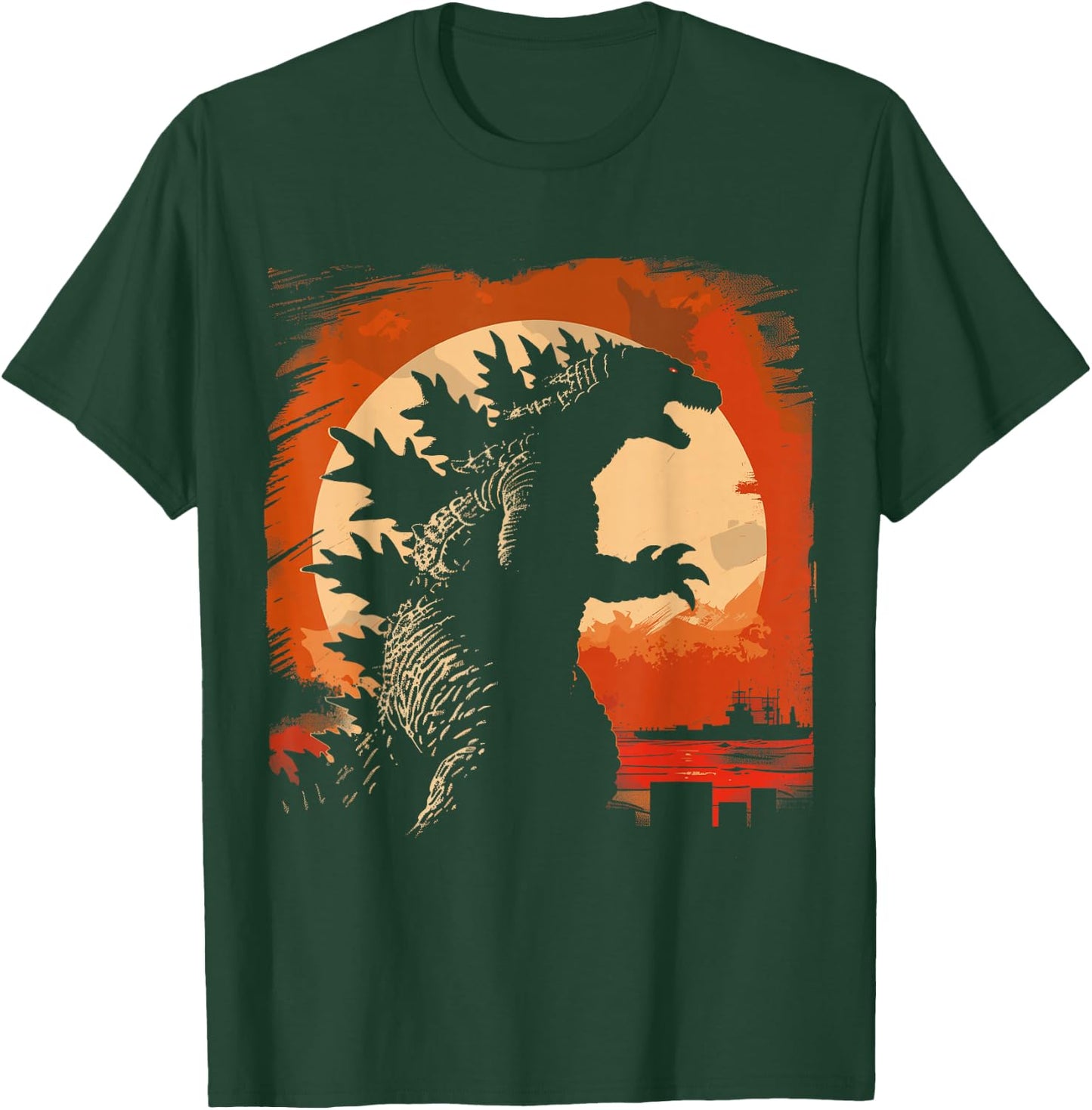 Retro Vintage Japanese Art Legendary Rare Kaiju , -Adults, -Kids, Black, Small, Short Sleeve T-Shirt - T-Shirt | Forest