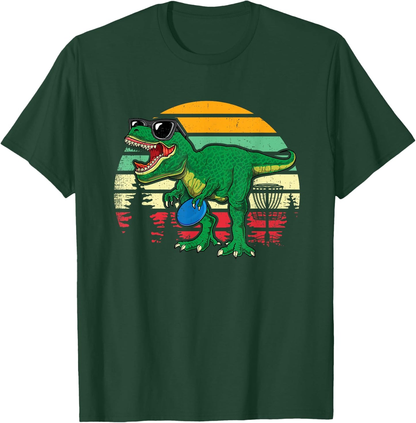 Frisbees Dino Cute T Rex Dinosaur Kids Boys Disc Golf Gift T-Shirt - T-Shirt | Forest