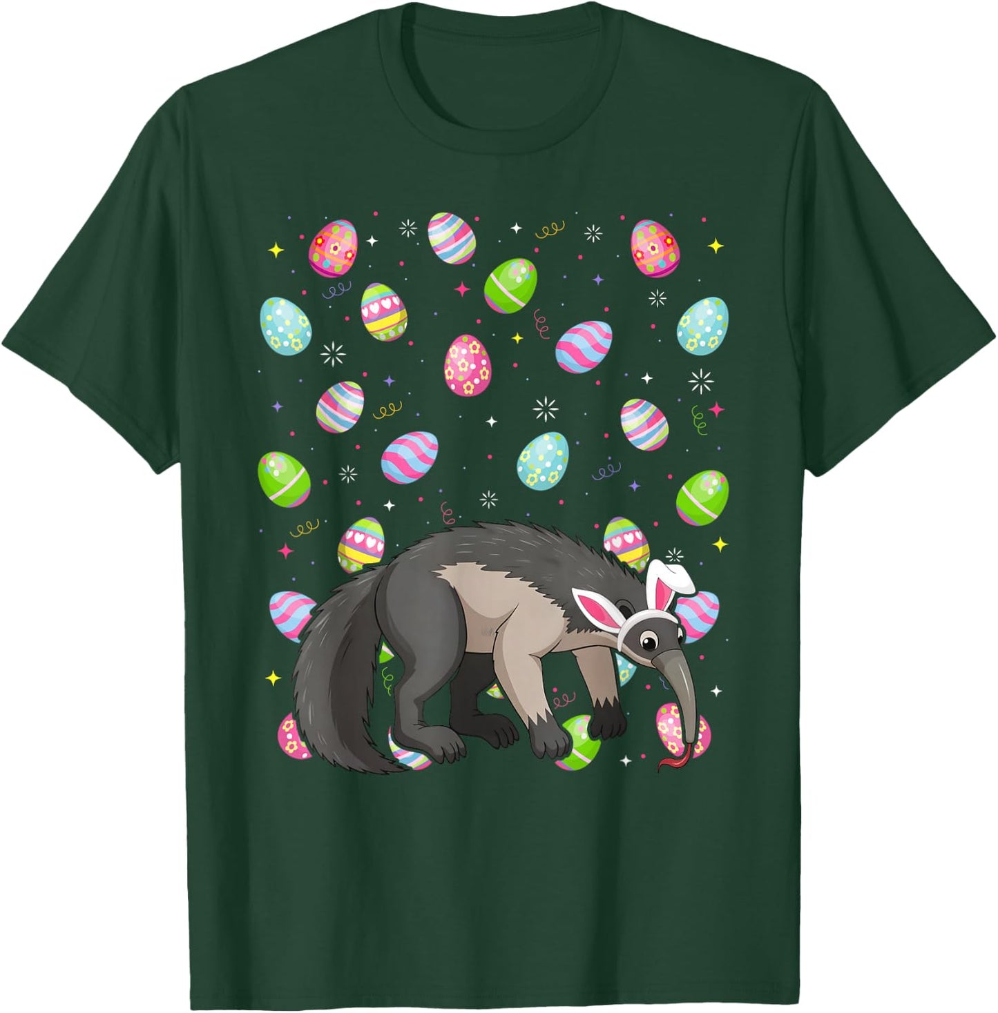 Anteater Happy Easter Egg Hunt Bunny Ear Anteater Easter T-Shirt - T-Shirt | Forest