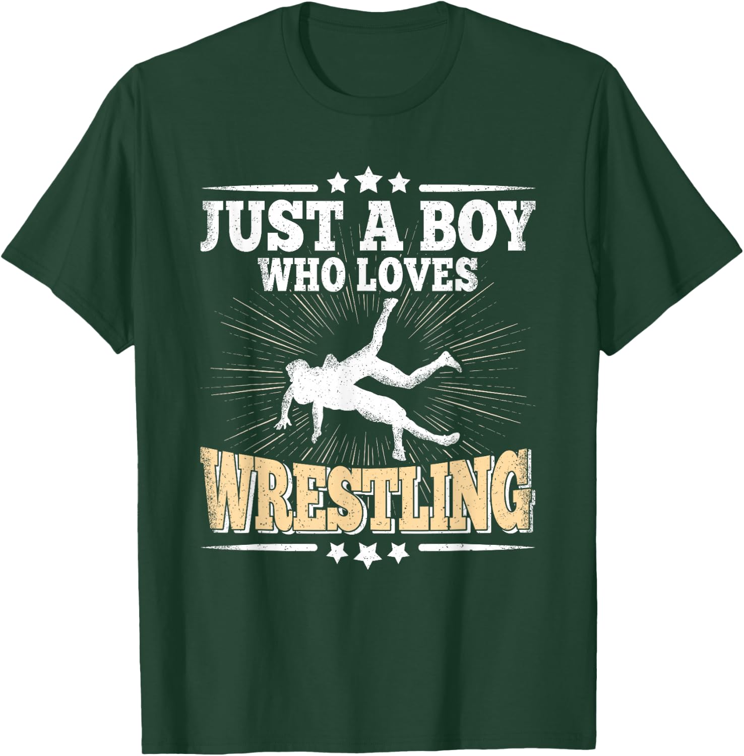Just A Boy Who Loves Wrestling Funny Wrestle Lover Wrestler T-Shirt - T-Shirt | Forest