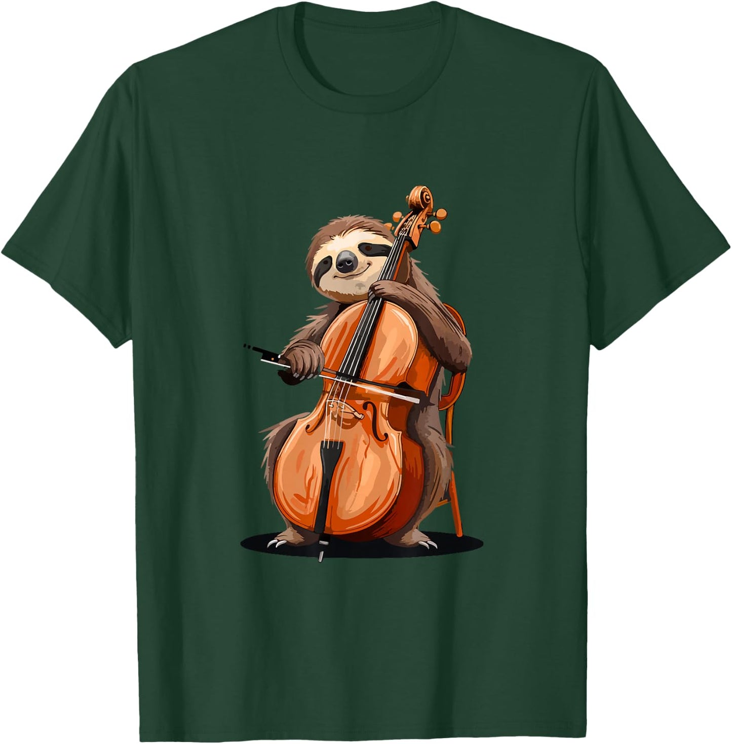 Sloth Playing Cello T-Shirt - T-Shirt | Forest
