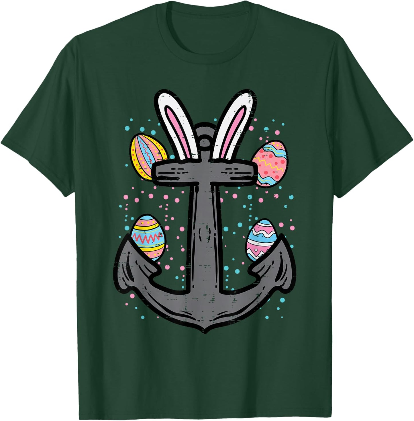 Easter Bunny Anchor Nautical Boat Captain Men Women Kids Boy T-Shirt - T-Shirt | Forest