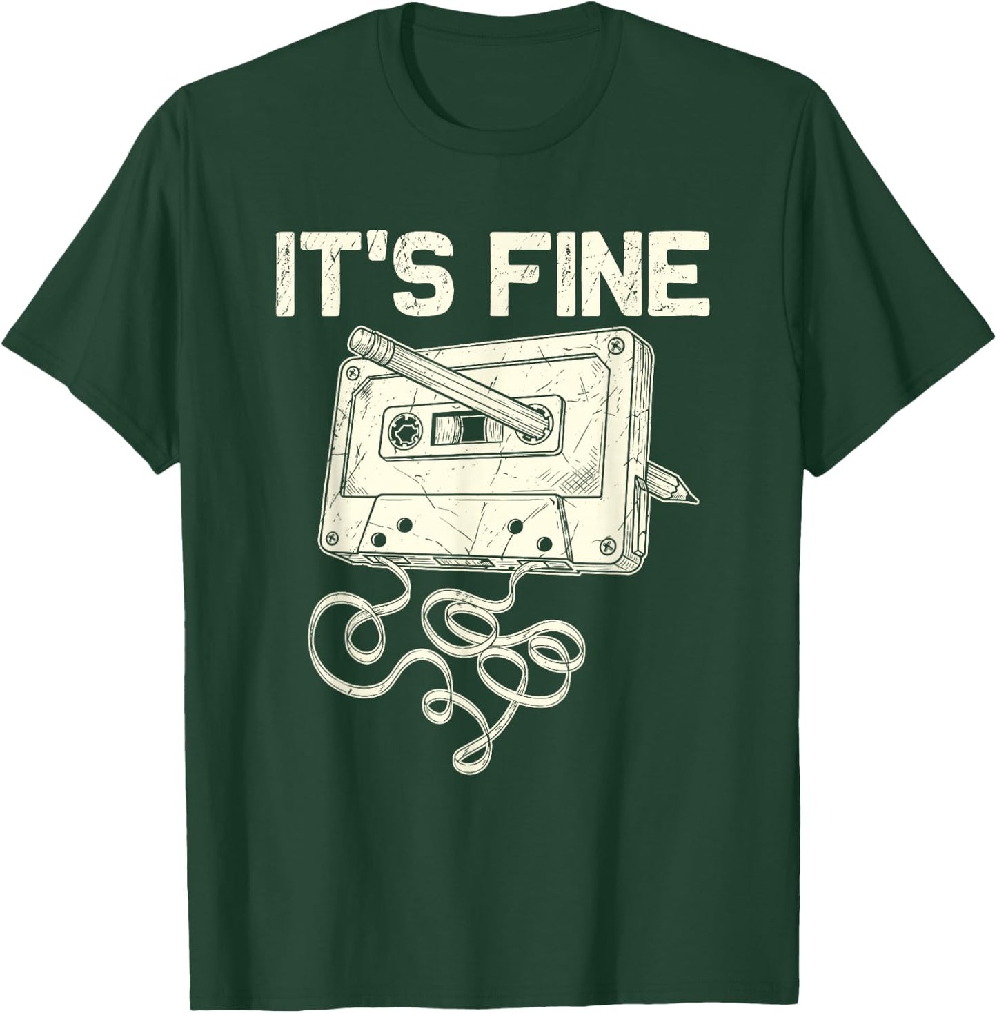 It's Fine Retro Cassette Tape 80's 90's Music Vintage T-Shirt - T-Shirt | Forest