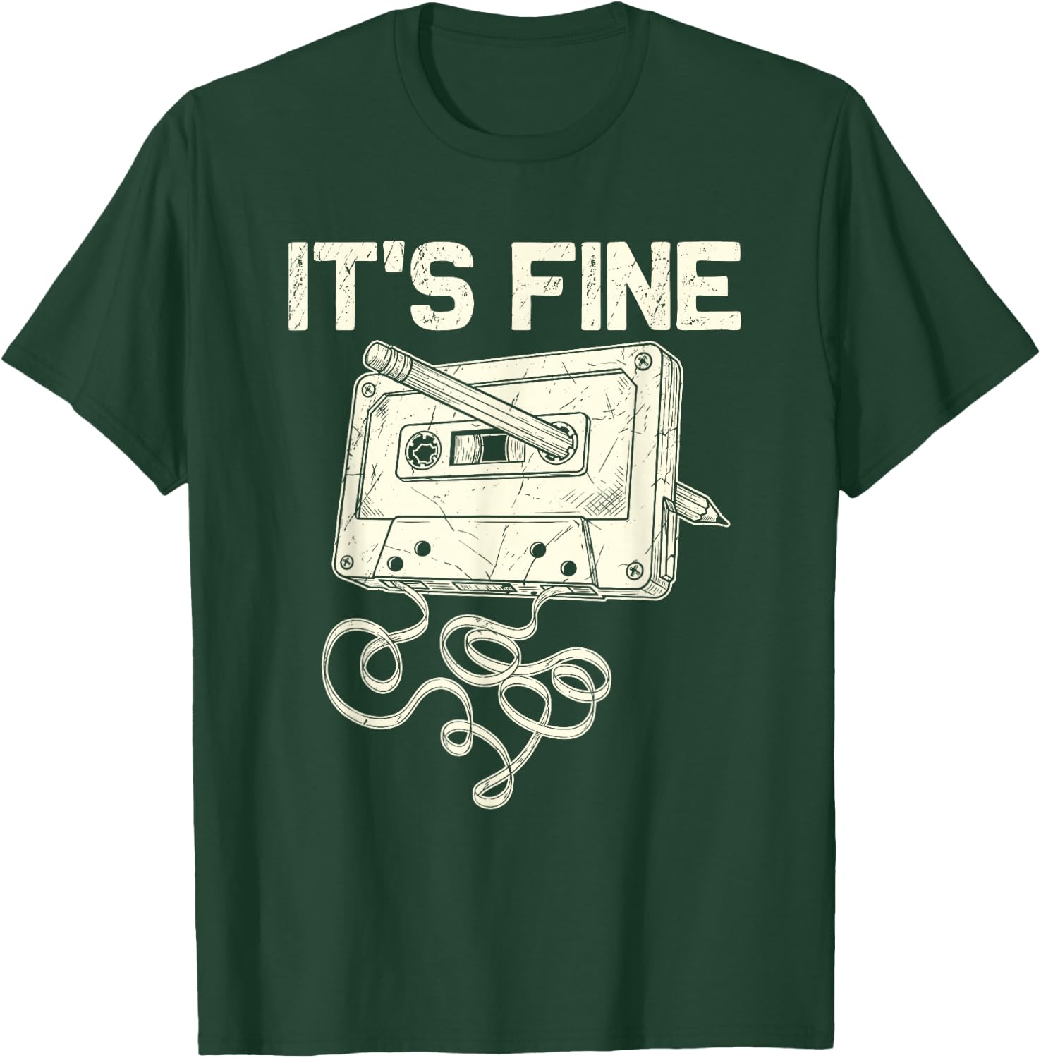 It's Fine Retro Cassette Tape 80's 90's Music Vintage T-Shirt - T-Shirt | Forest