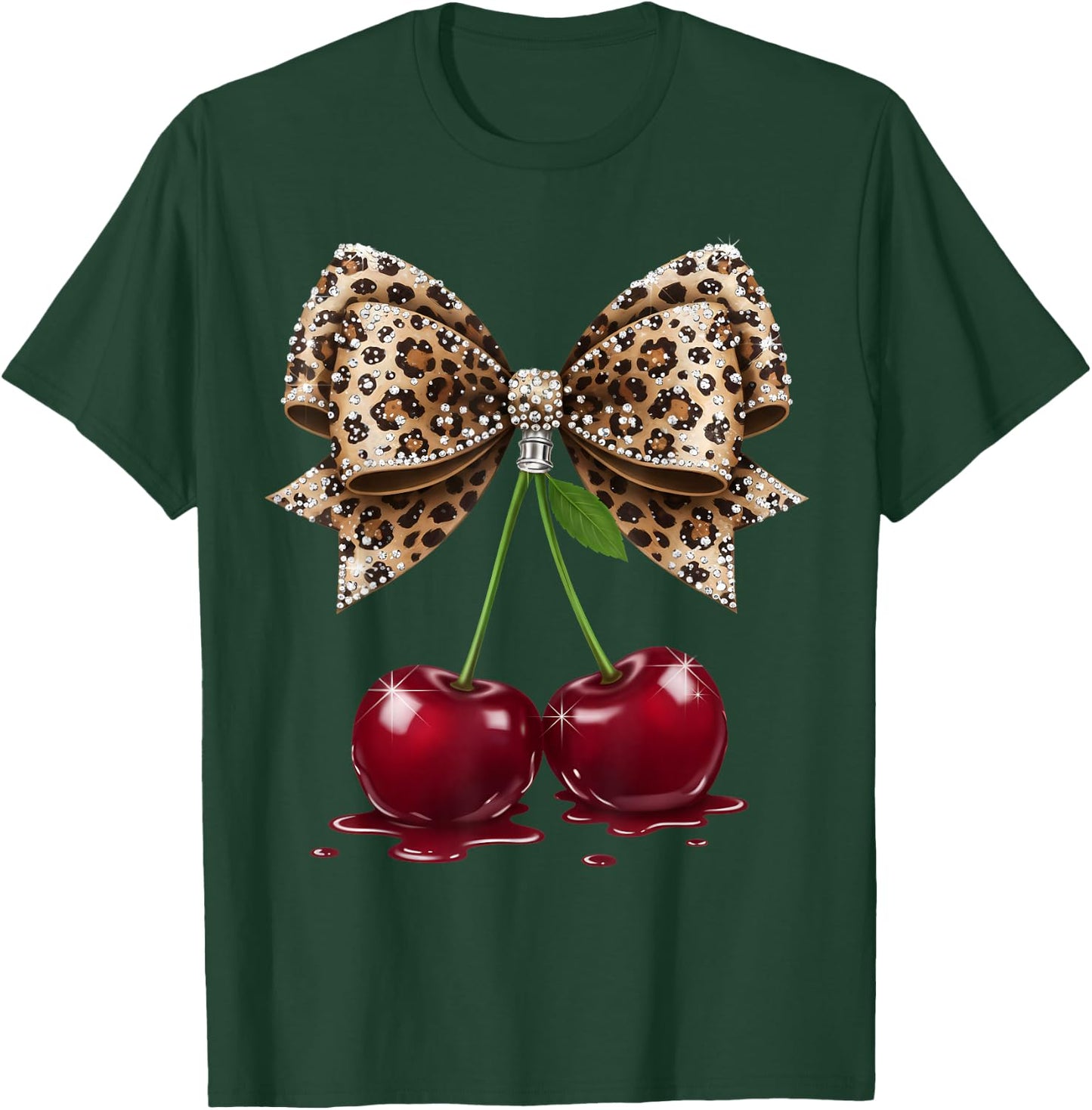 Cherry Bow Coquette Red Cherries T-Shirt - T-Shirt | Forest