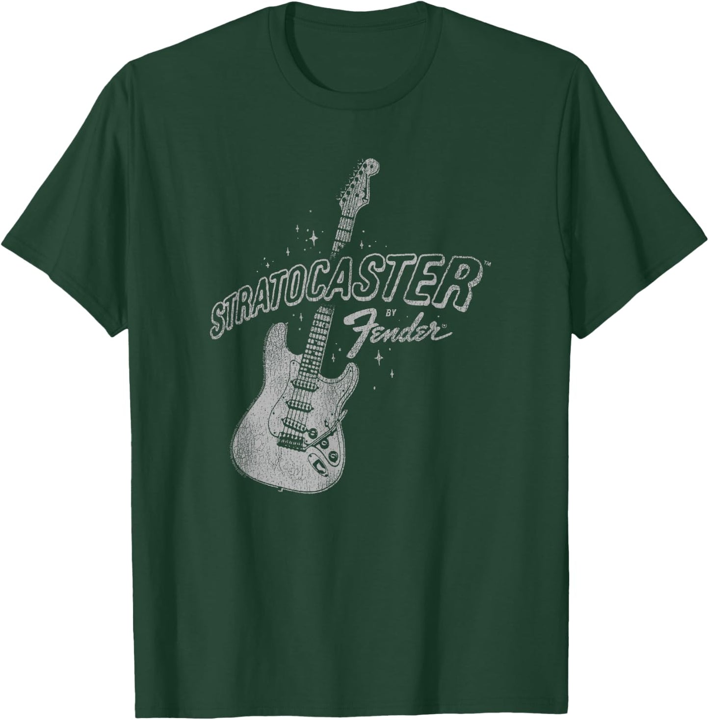Fender Stratocaster Sparkling Guitar Vintage Poster T-Shirt - T-Shirt | Forest