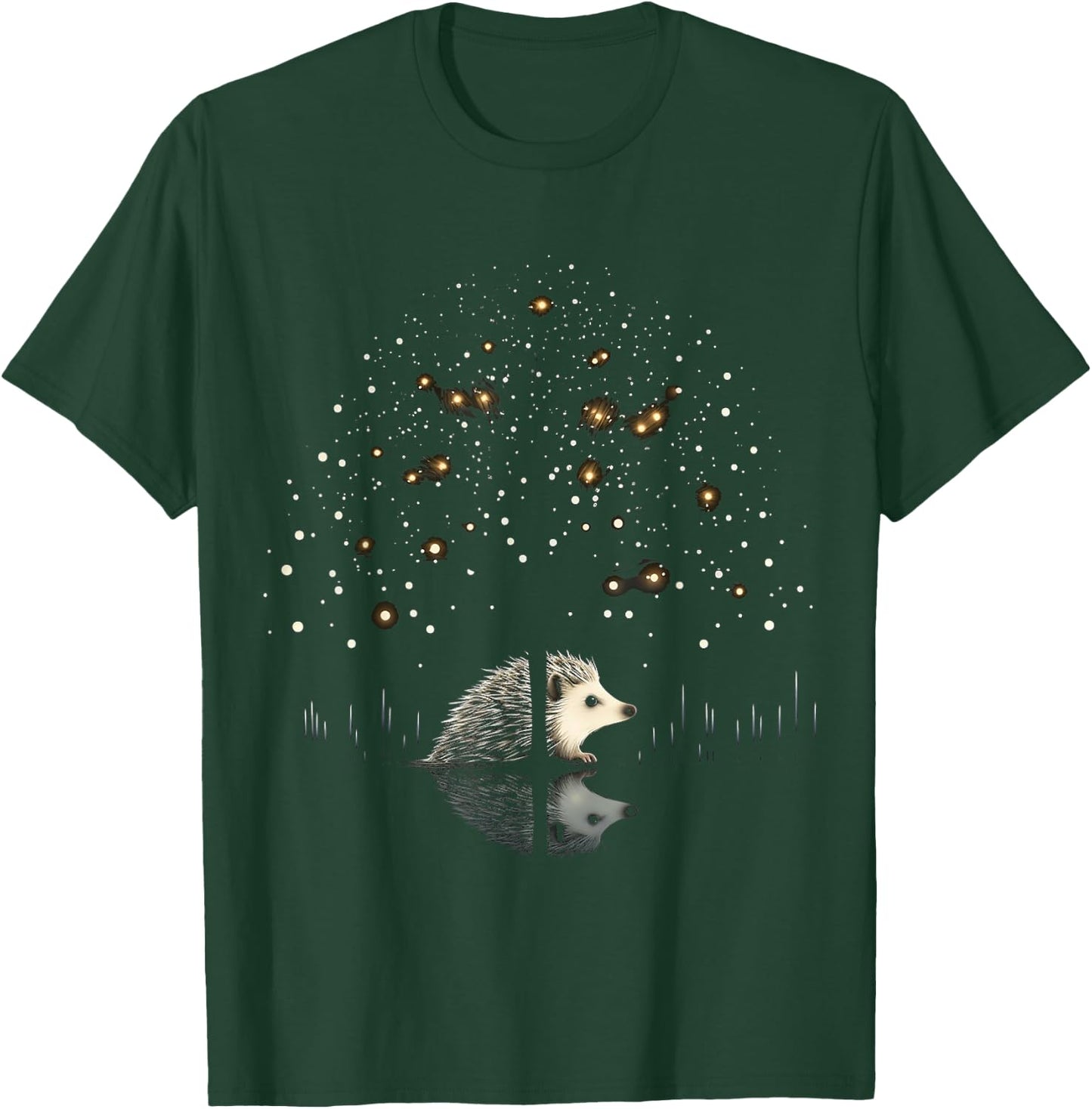 Hedgehog Fantasy Nature Animal Art Graphic Motif Hedgehog T-Shirt - T-Shirt | Forest