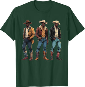 Melanin Cowboy Western African American Black History Month T-Shirt - T-Shirt | Forest