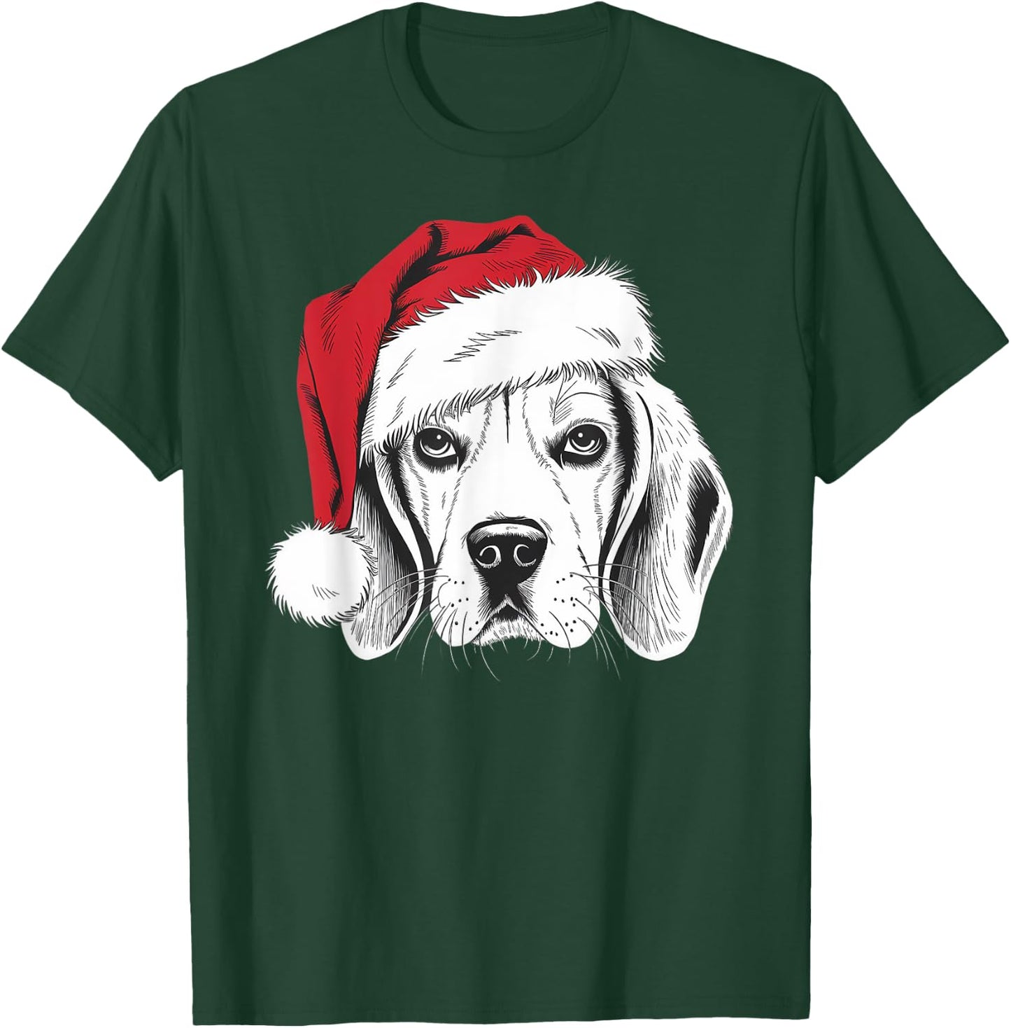 Joyful Beagle Santa Dog on Beagle Christmas Men Women Kids T-Shirt - T-Shirt | Forest