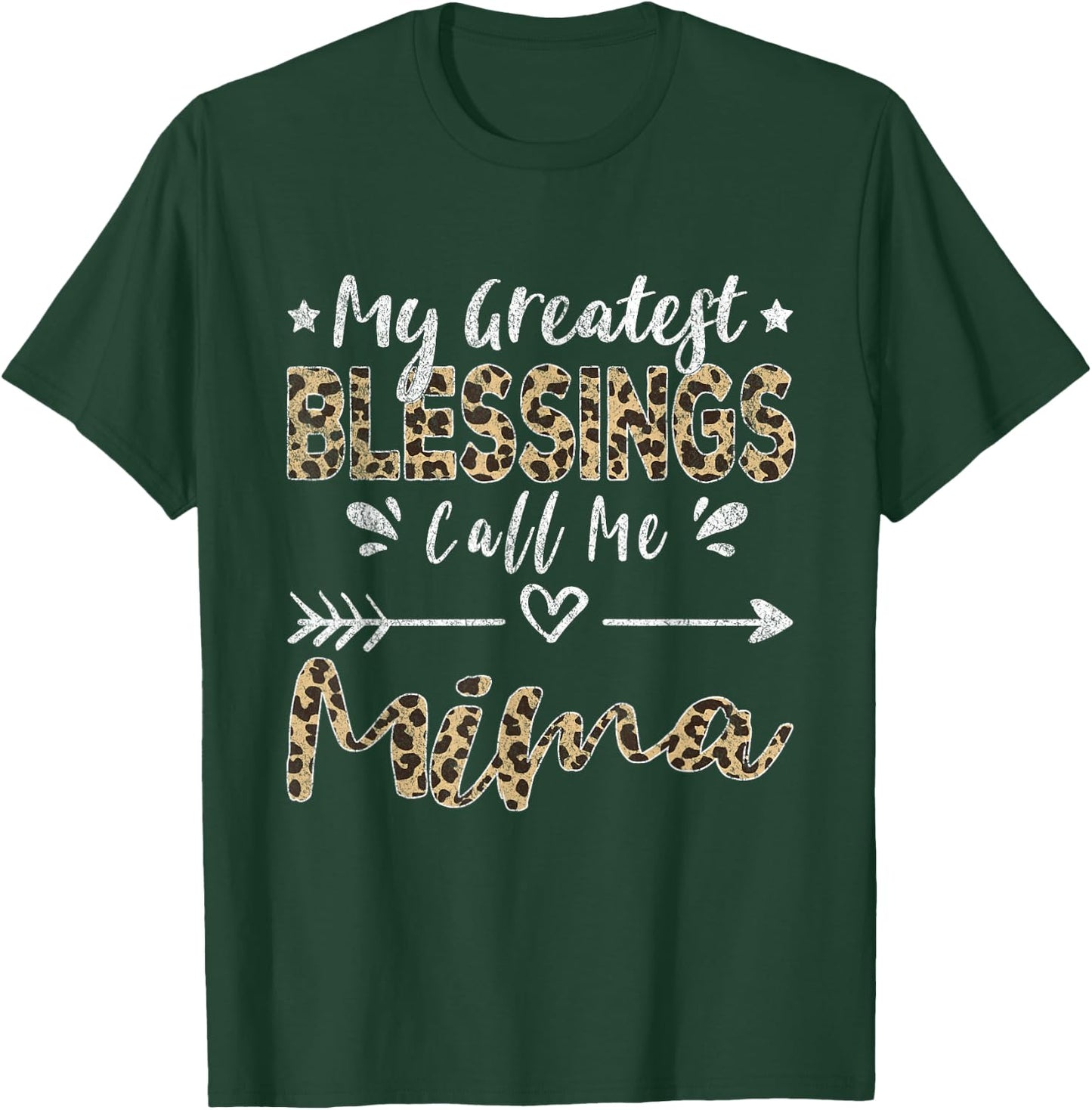 My Greatest Blessings Call Me Mima Leopard T-Shirt - T-Shirt | Forest