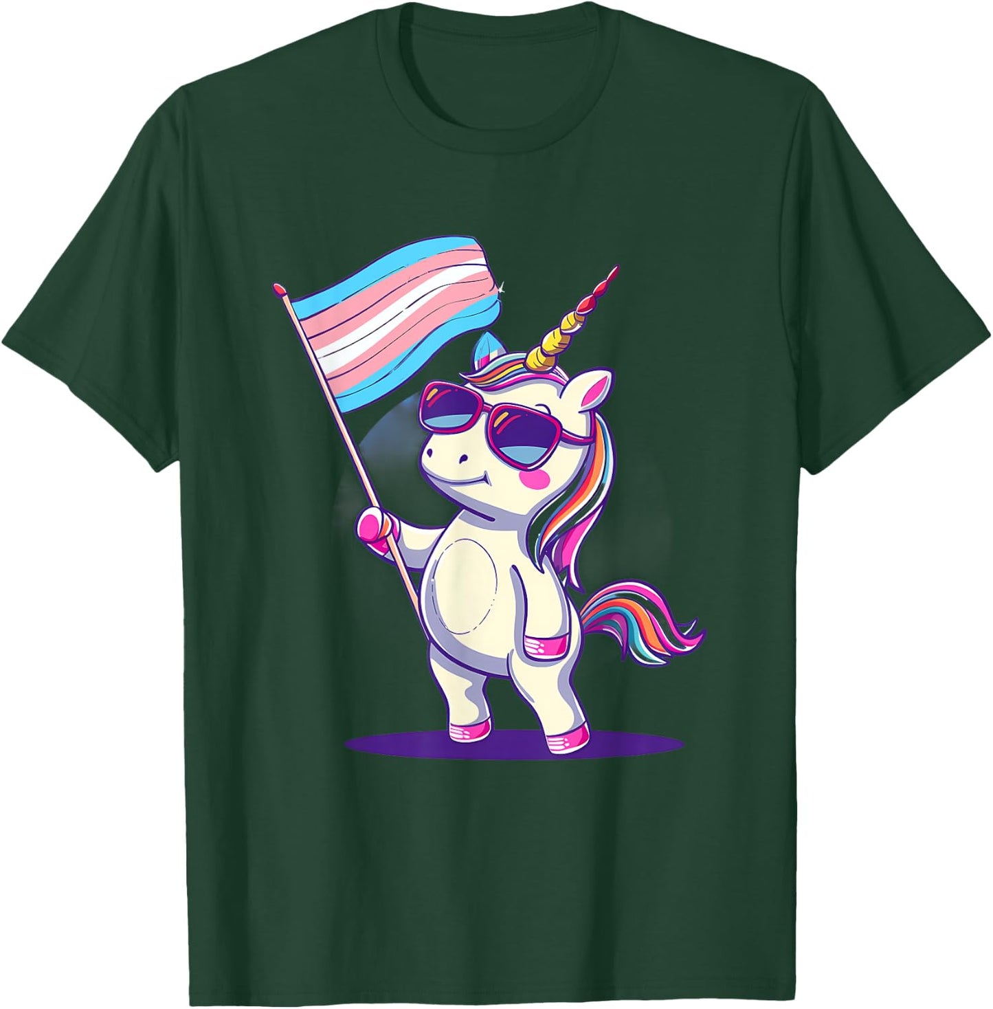Transgender Unicorn Transsexuality LGBT Transsexual Flag T-Shirt - T-Shirt | Forest