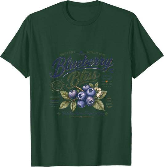 Blueberry Bliss Wildly Good Farm Fresh Vintage Retro Berry T-Shirt - T-Shirt | Forest