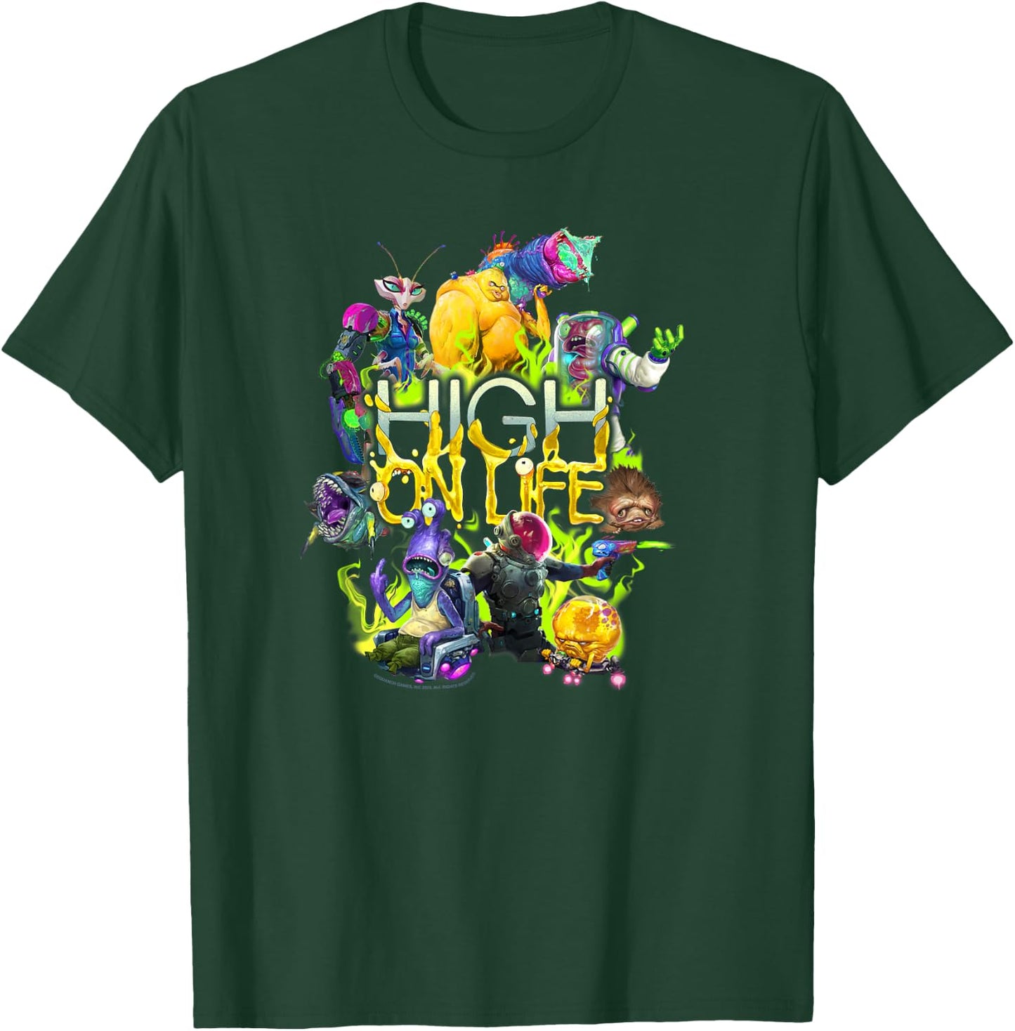 High on Life Character Mashup Group Shot Poster T-Shirt - T-Shirt | Forest