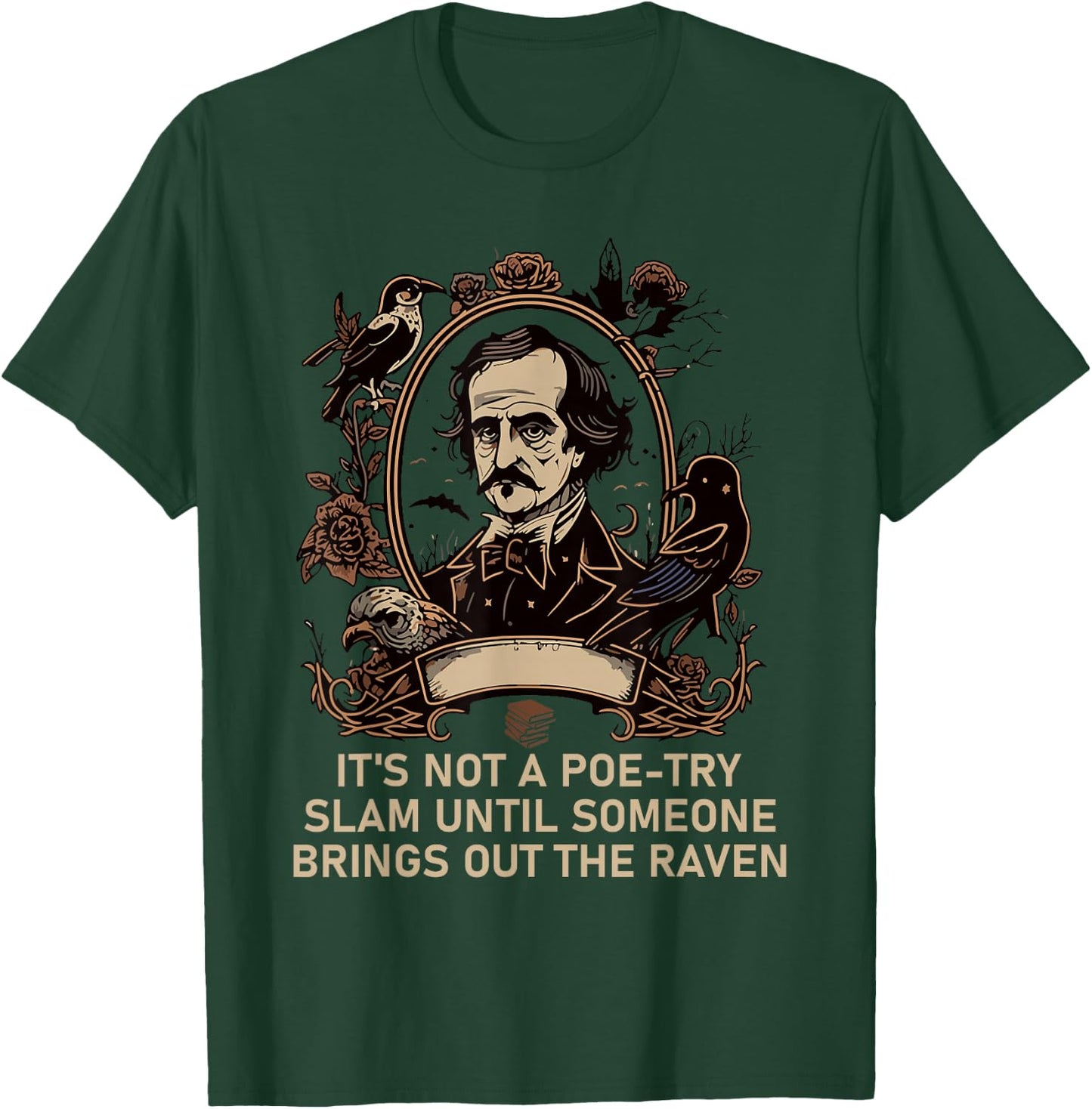 Gothic Edgar Allan Poe Dark Academia Literature Poet T-Shirt - T-Shirt | Forest