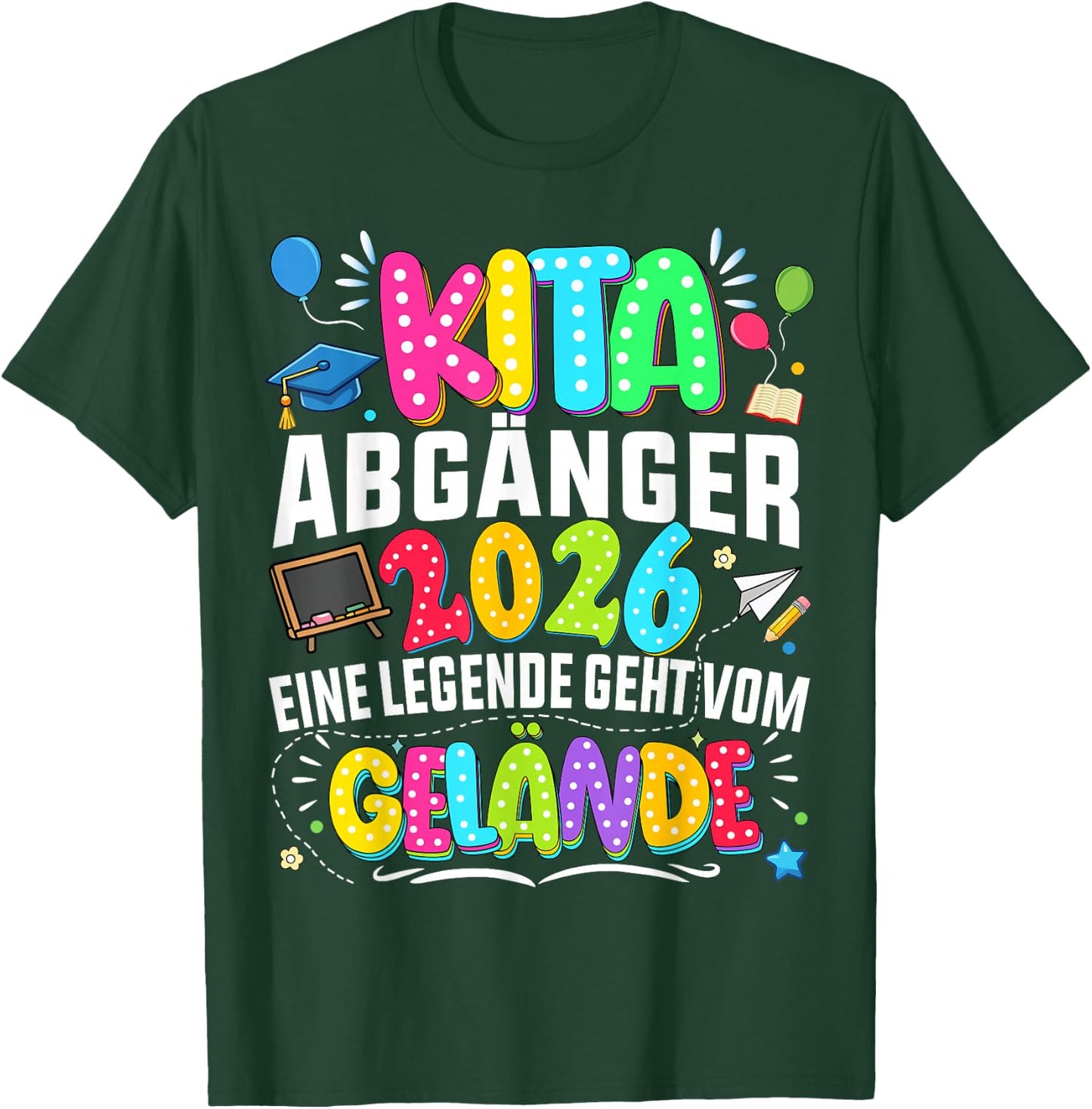 Kita abgänger 2026 Einschulung Schulkind Junge mädchen T-Shirt - T-Shirt | Forest