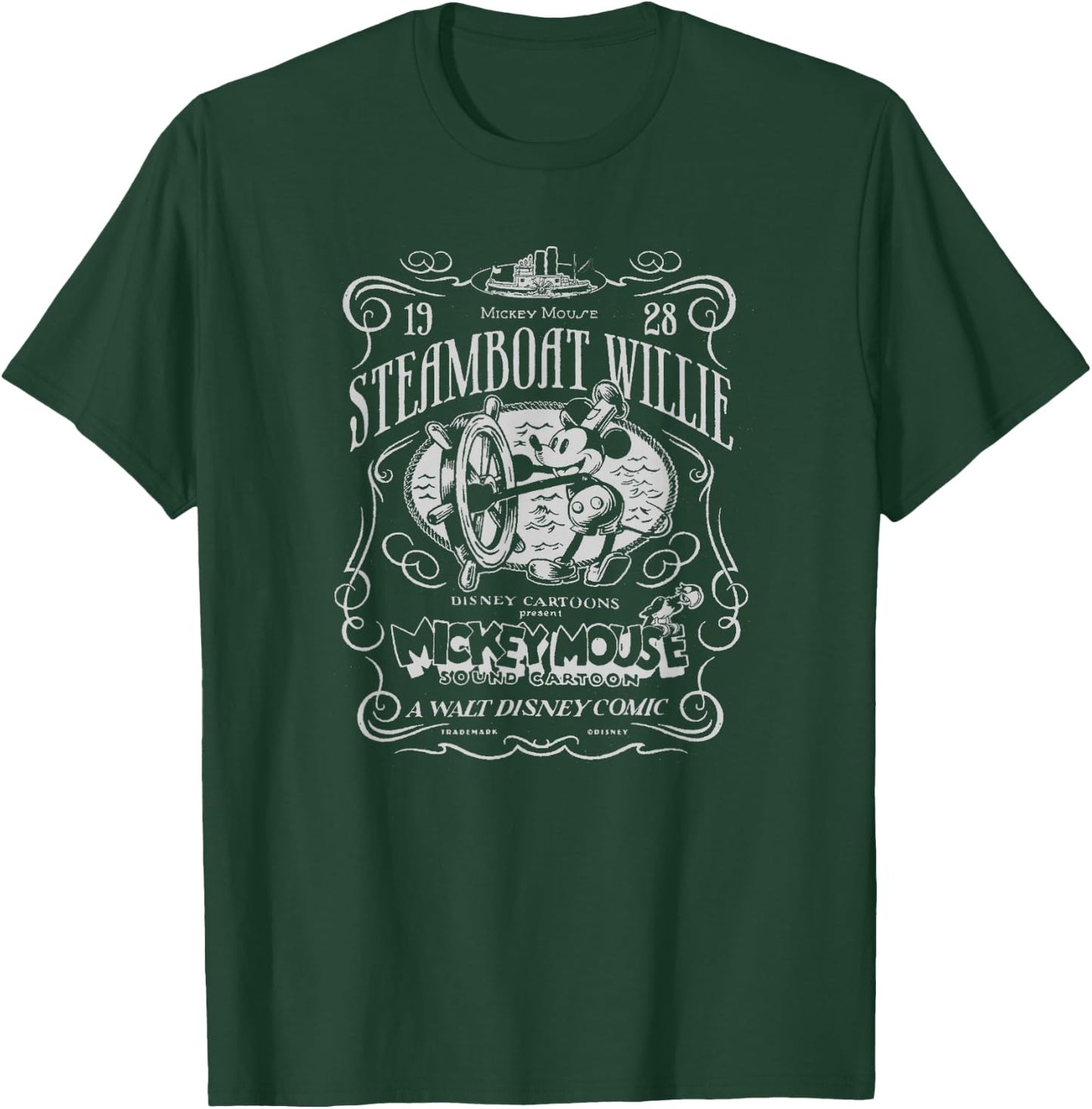 Disney Mickey and Friends 1928 Steamboat Willie Nouveau T-Shirt - T-Shirt | Forest