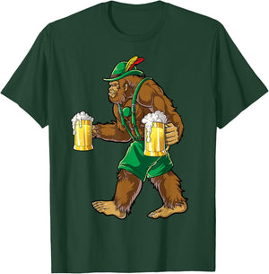 Bigfoot Lederhosen Oktoberfest Men Prost Beer Mug T-Shirt - T-Shirt | Forest