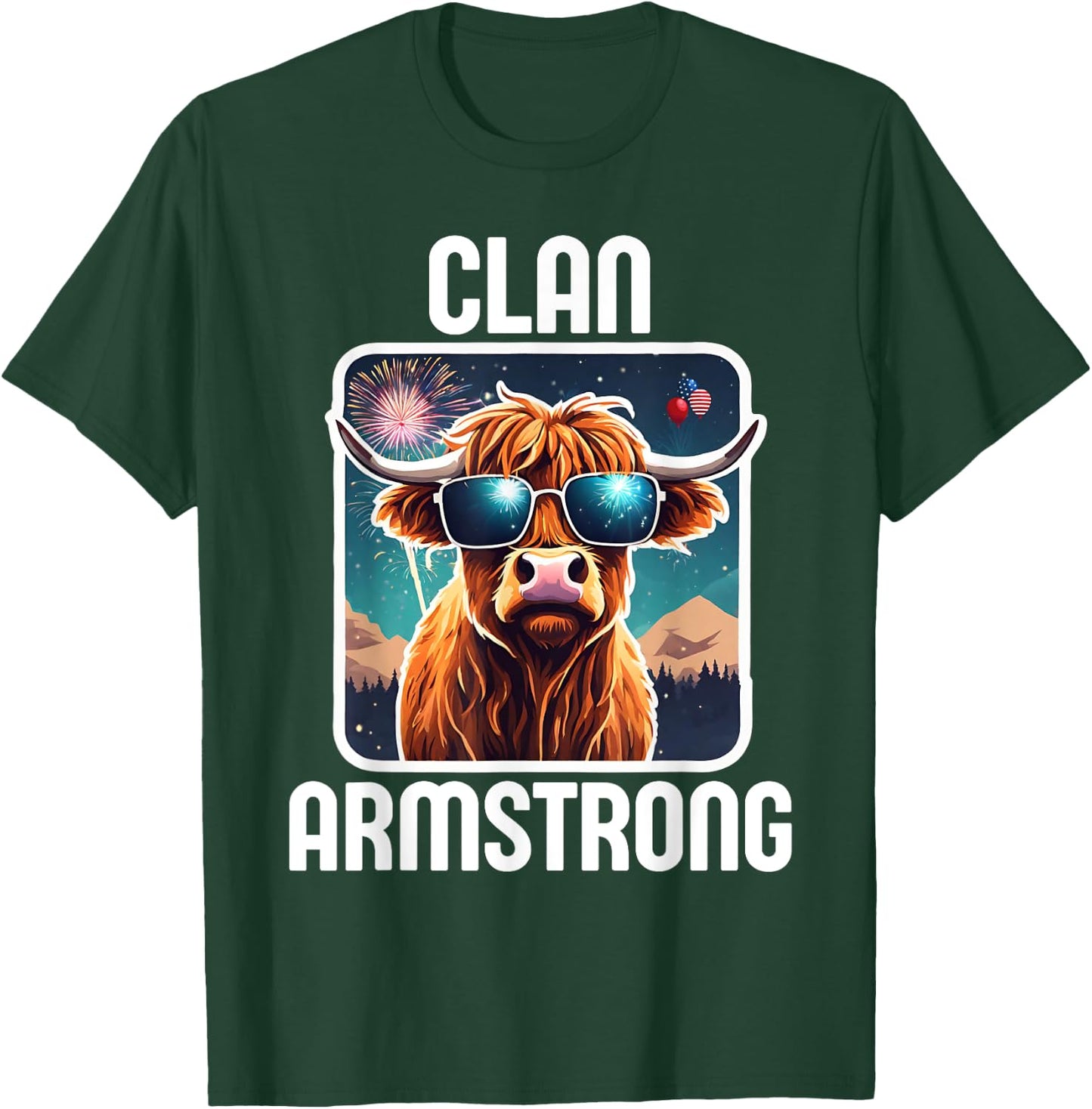 Armstrong Clan 4th July Scottish Family Name USA Party T-Shirt - T-Shirt | Forest