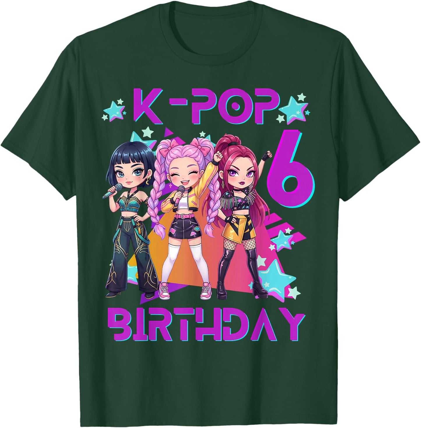 Lustiges Chibi Kpop Girl It's My 6th Birthday T-Shirt - T-Shirt | Forest