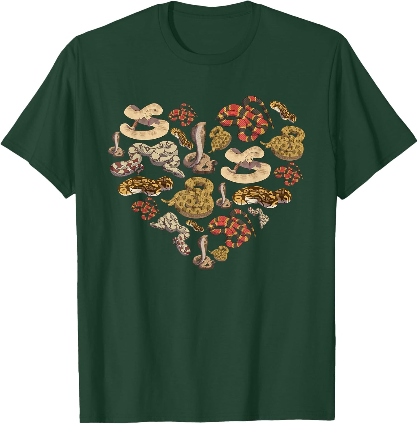 Reptile Serpent Herpetology Valentines Day Heart Snake T-Shirt - T-Shirt | Forest