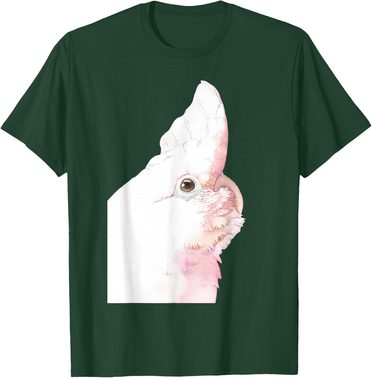 Goffin's Cockatoo Parrot Watercolor Painting Portrait T-Shirt - T-Shirt | Forest