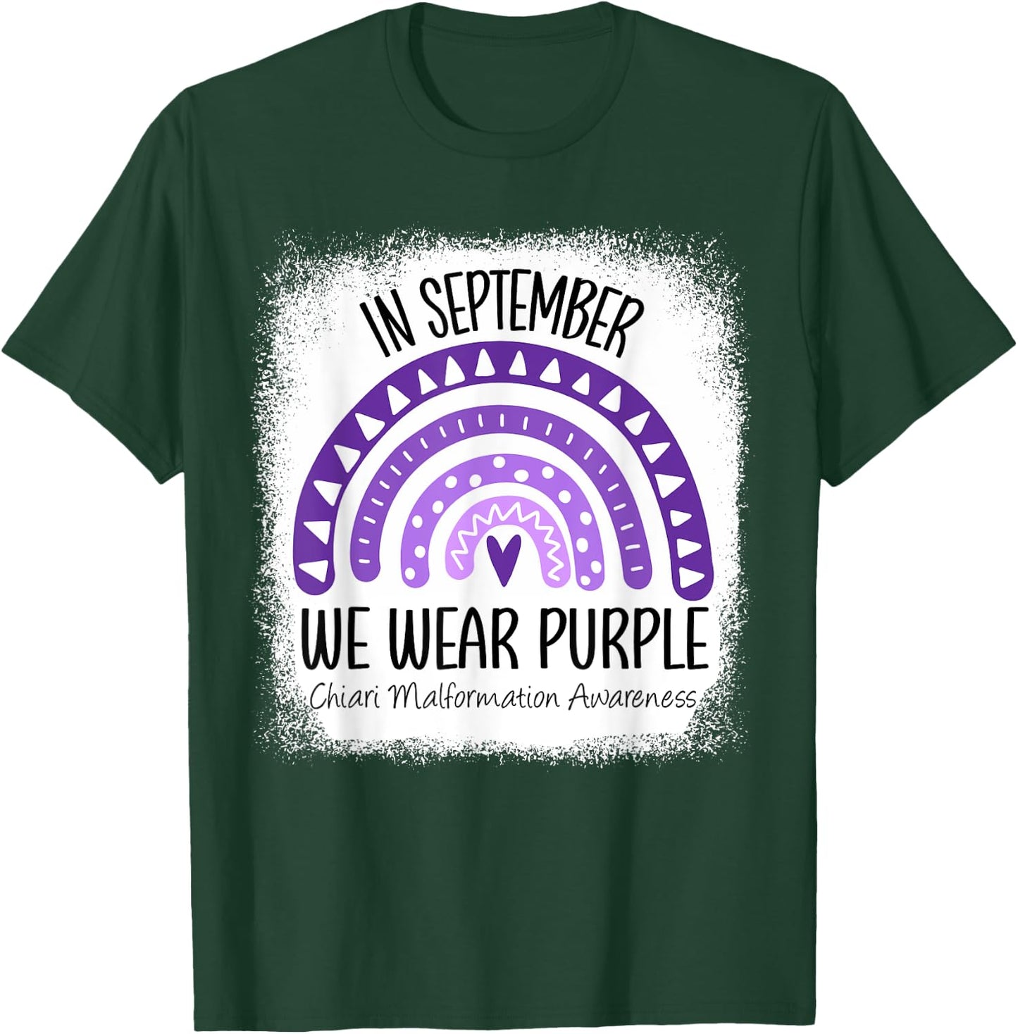 Rainbow September Wear Purple Chiari Malformation Awareness T-Shirt - T-Shirt | Forest