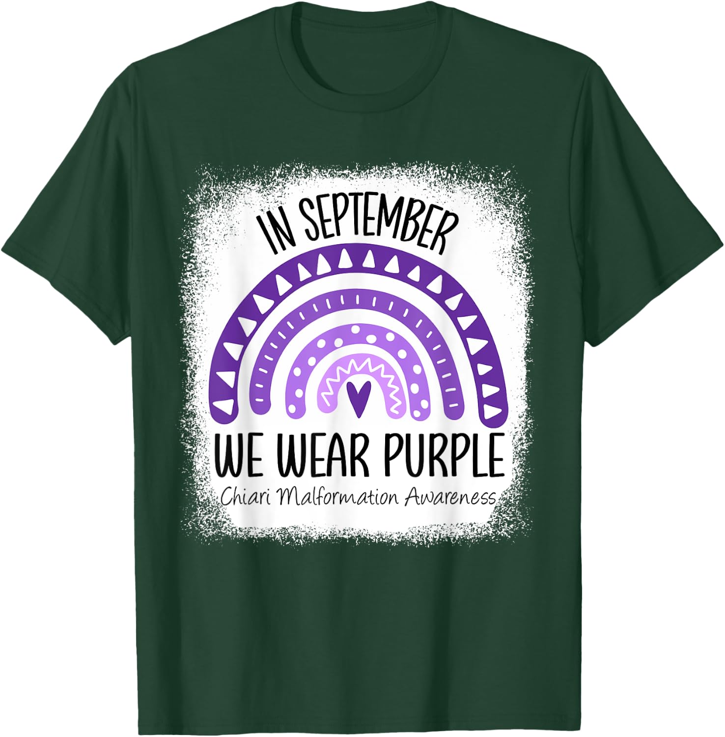 Rainbow September Wear Purple Chiari Malformation Awareness T-Shirt - T-Shirt | Forest