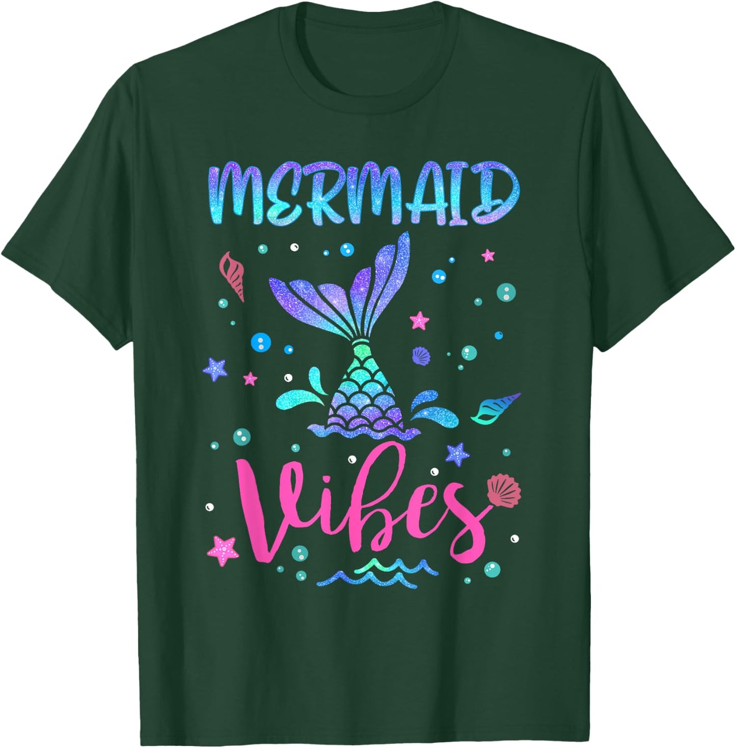 Mermaid Vibes Party Mermaid Tail Matching Family Squad T-Shirt - T-Shirt | Forest