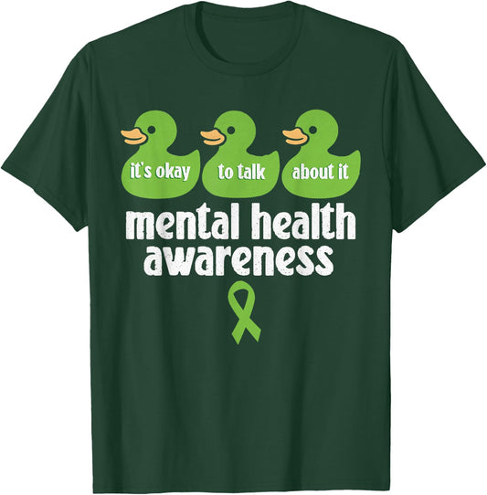 Mental Health Awareness Rubber Duck Kids Rubber Ducky T-Shirt - T-Shirt | Forest