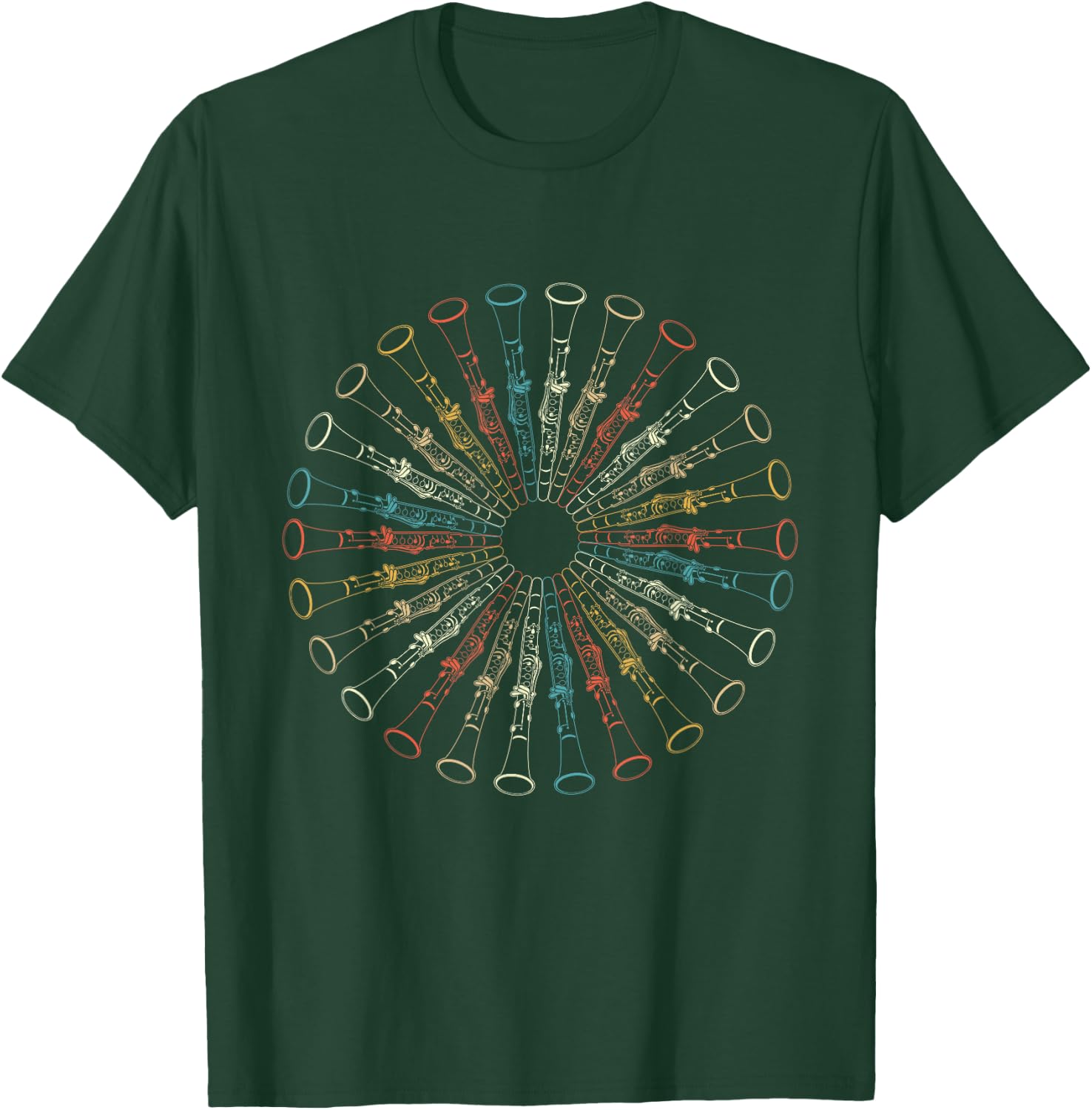 Colorful Clarinets - Clarinet Player Clarinetist Music Lover T-Shirt - T-Shirt | Forest