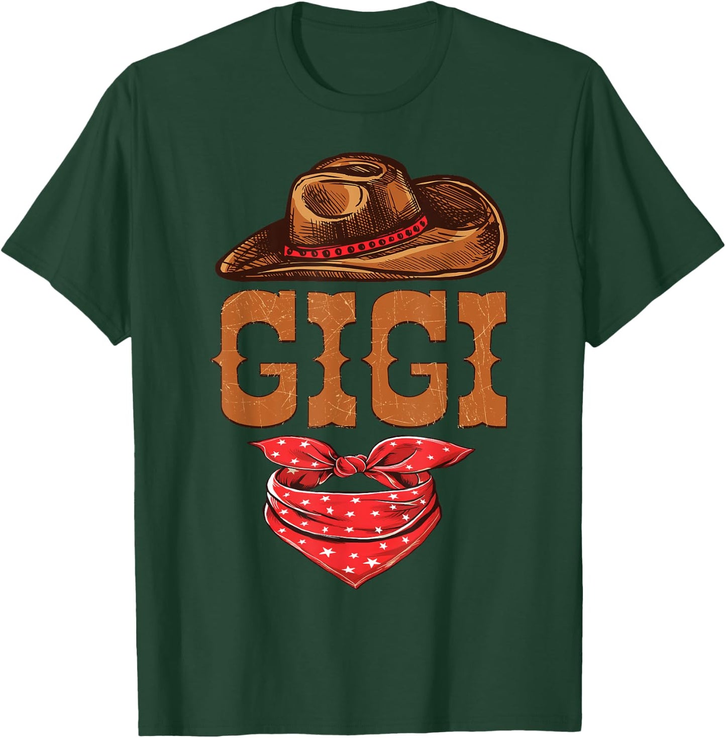 Gigi Grandma Western Birthday Cowboy Cowgirl Family Matching T-Shirt - T-Shirt | Forest