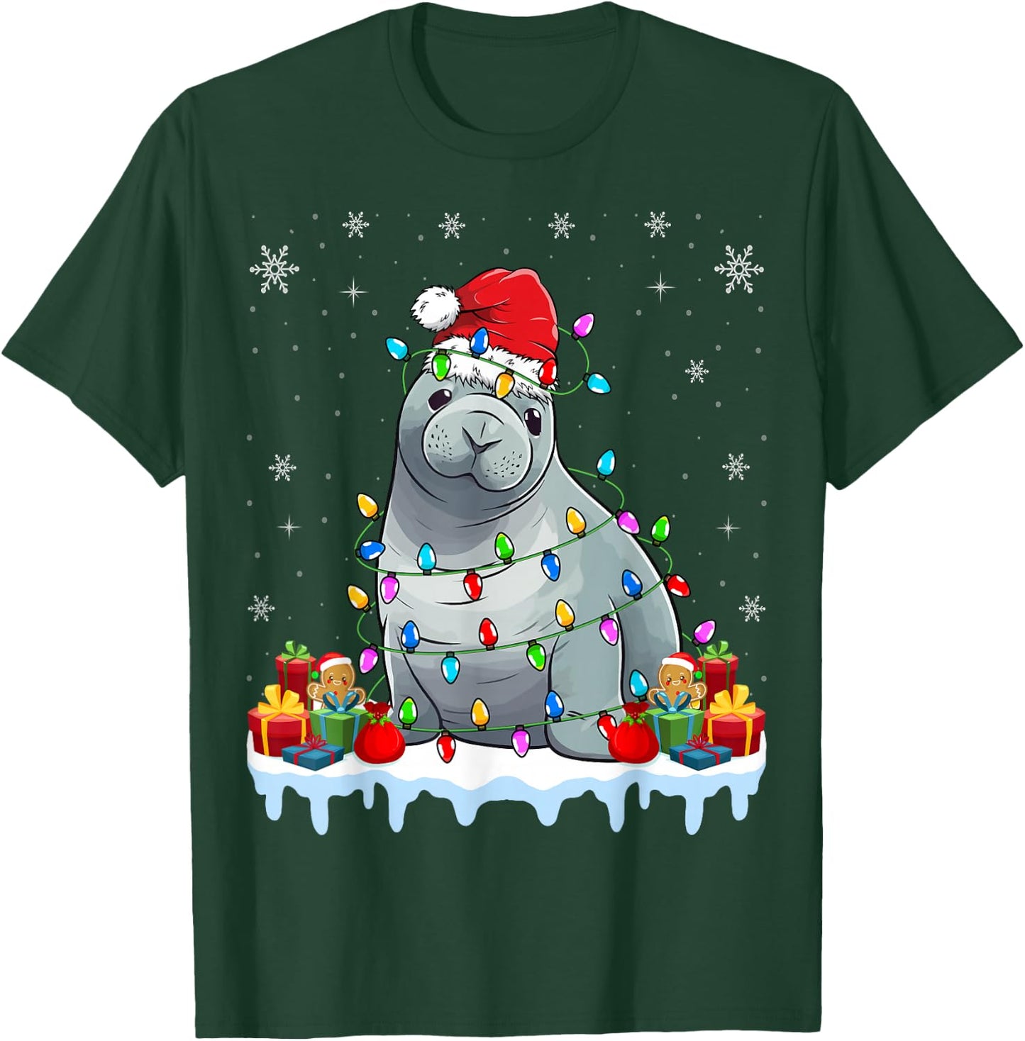 Seals Wearing Santa Hat Xmas - Seals Lover Christmas T-Shirt - T-Shirt | Forest