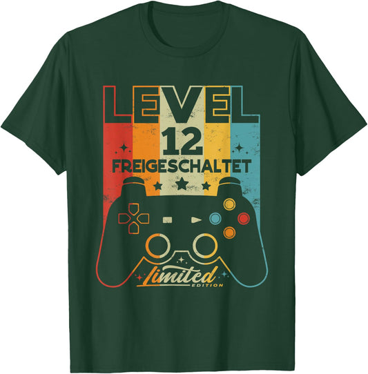 12 Years Boy Girl Gamer Born 2010 12th Birthday , black, s T-Shirt - T-Shirt | Forest