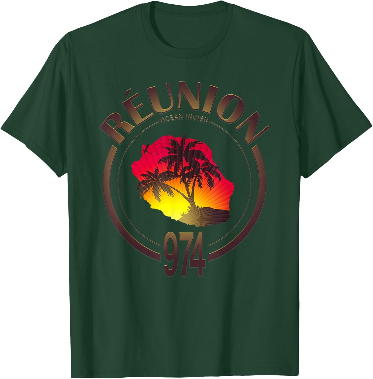 974 Reunion Malibu , Black T-Shirt - T-Shirt | Forest